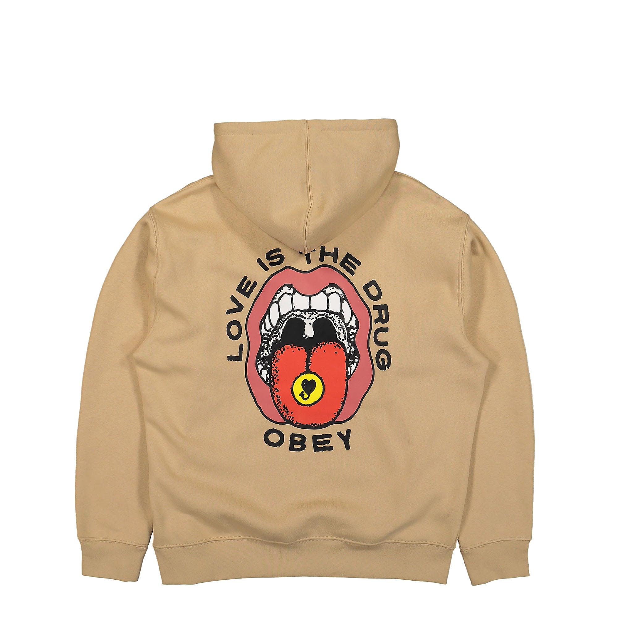 Obey Love Is The Drug Hood Oat Milk Hoodies Material | Overkill
