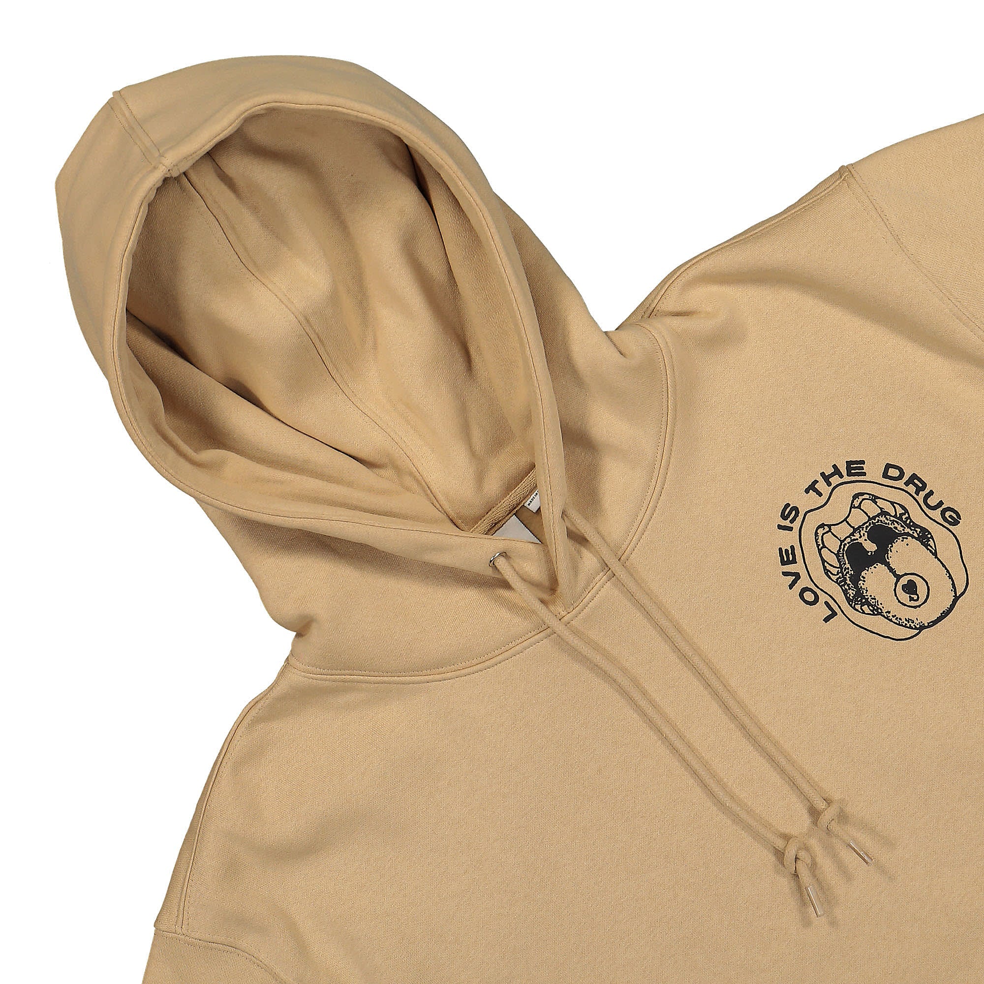 Obey Love Is The Drug Hood Oat Milk Hoodies Close-up | Overkill