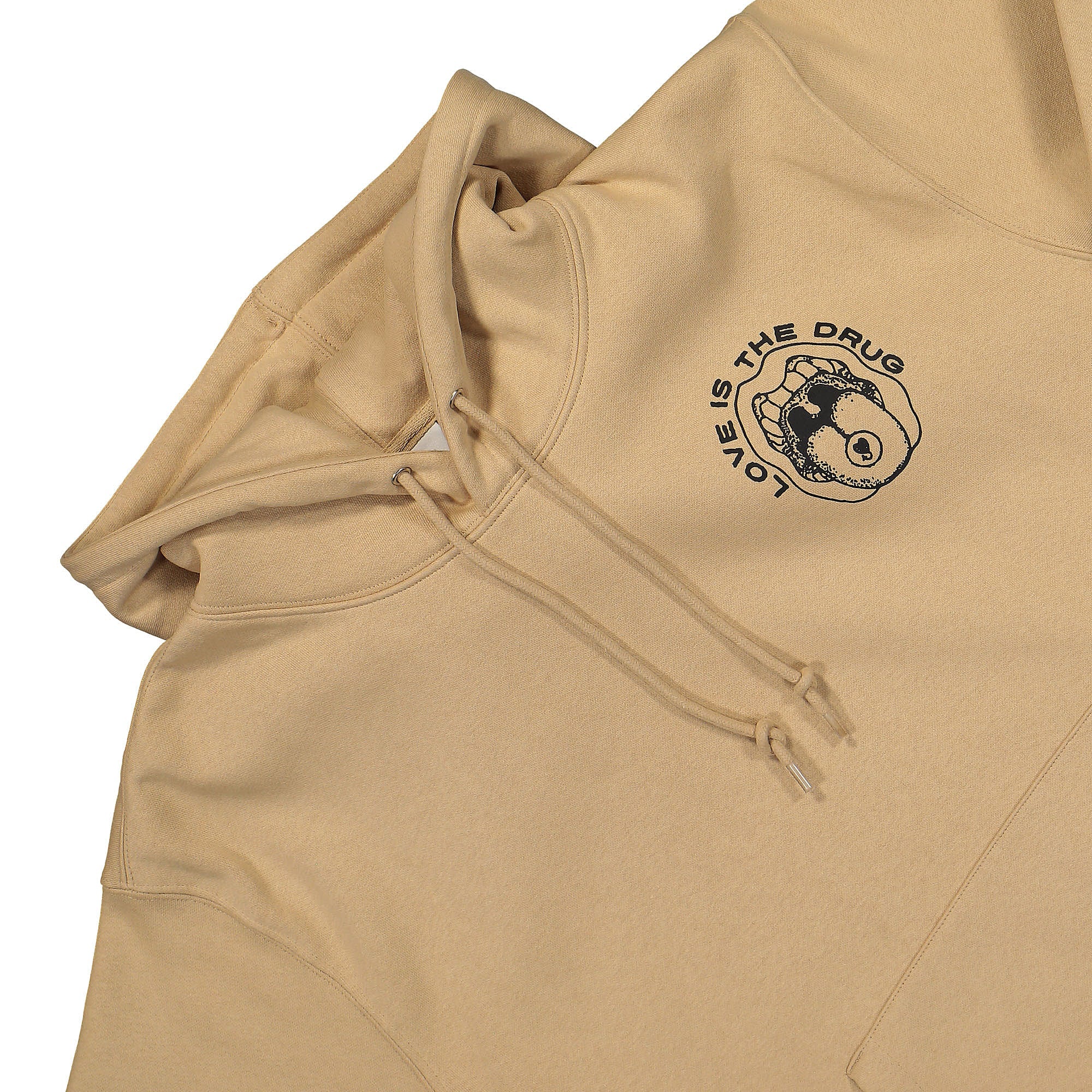 Obey Love Is The Drug Hood Oat Milk Hoodies Detailfoto | Overkill