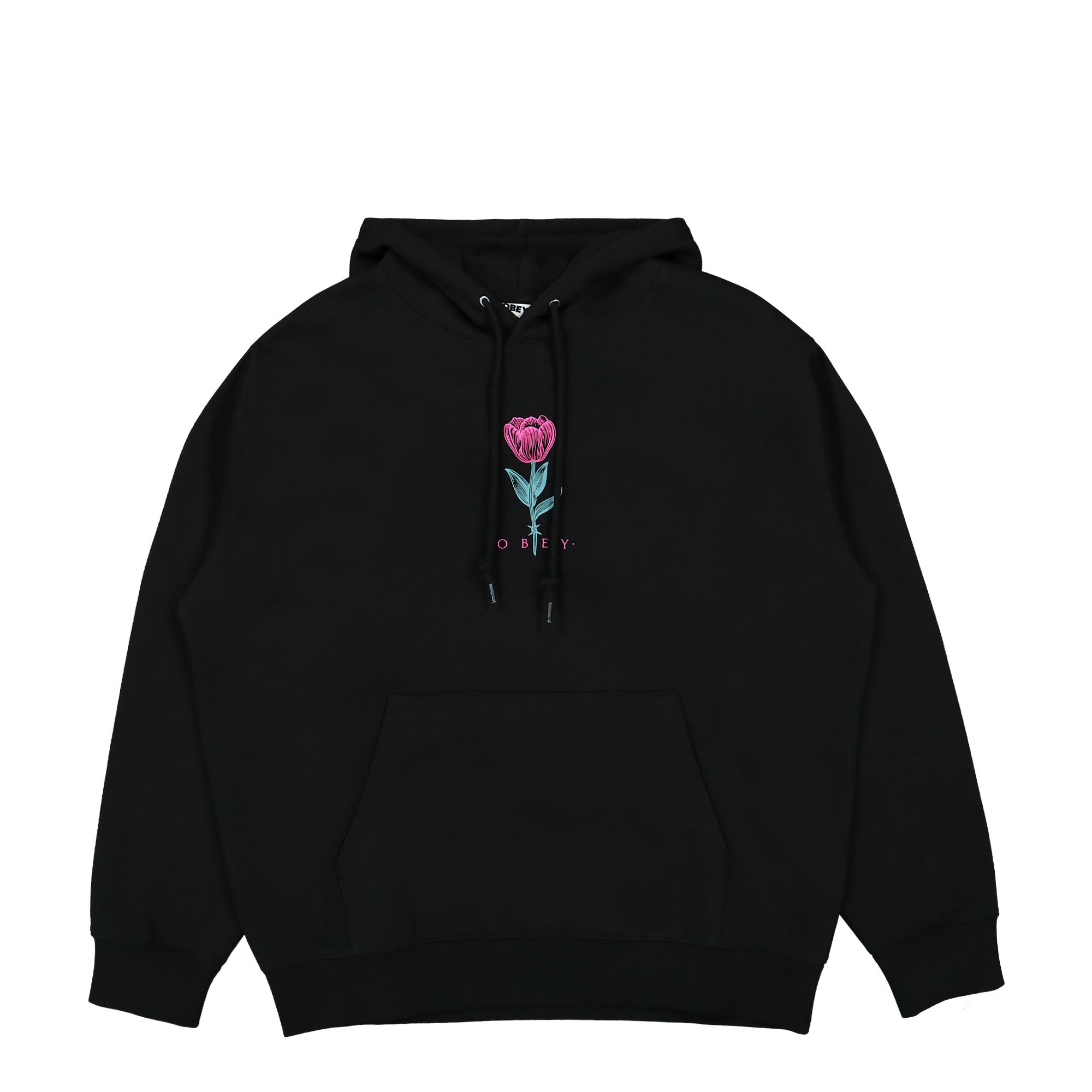 Obey Barbwire Flower Hood Black Hoodies 112843591 / Black | Overkill