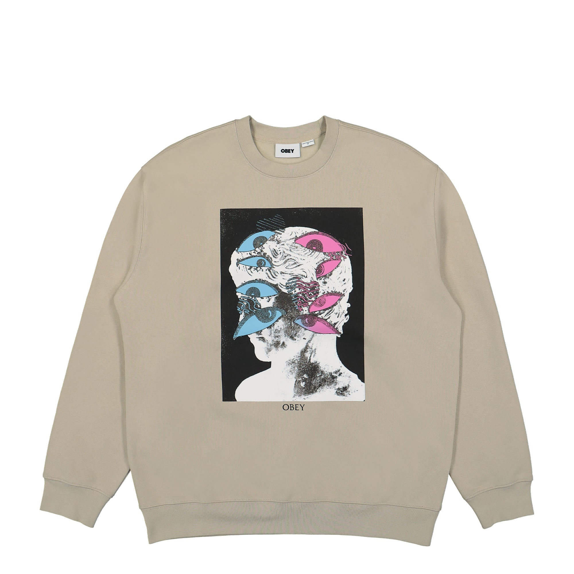 Obey Eyes Mask Crew Silver Grey Sweatshirts 112863615 / Silver Grey | Overkill