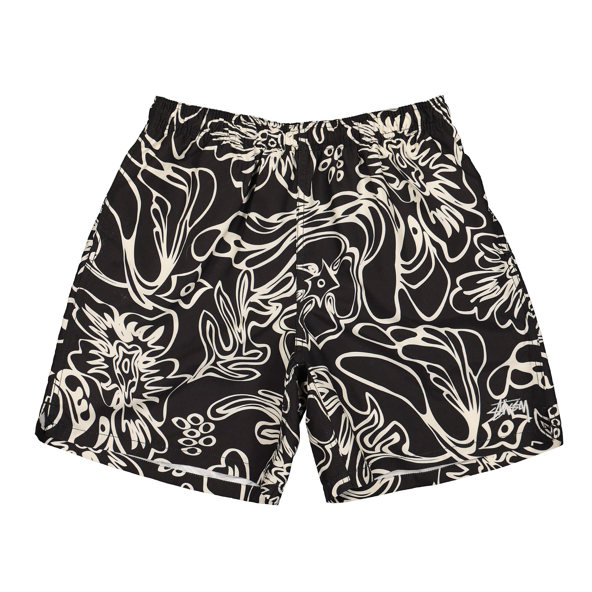Stussy Wavy Hawaiian Water Short Black Shorts 113137 / 0001 | Overkill