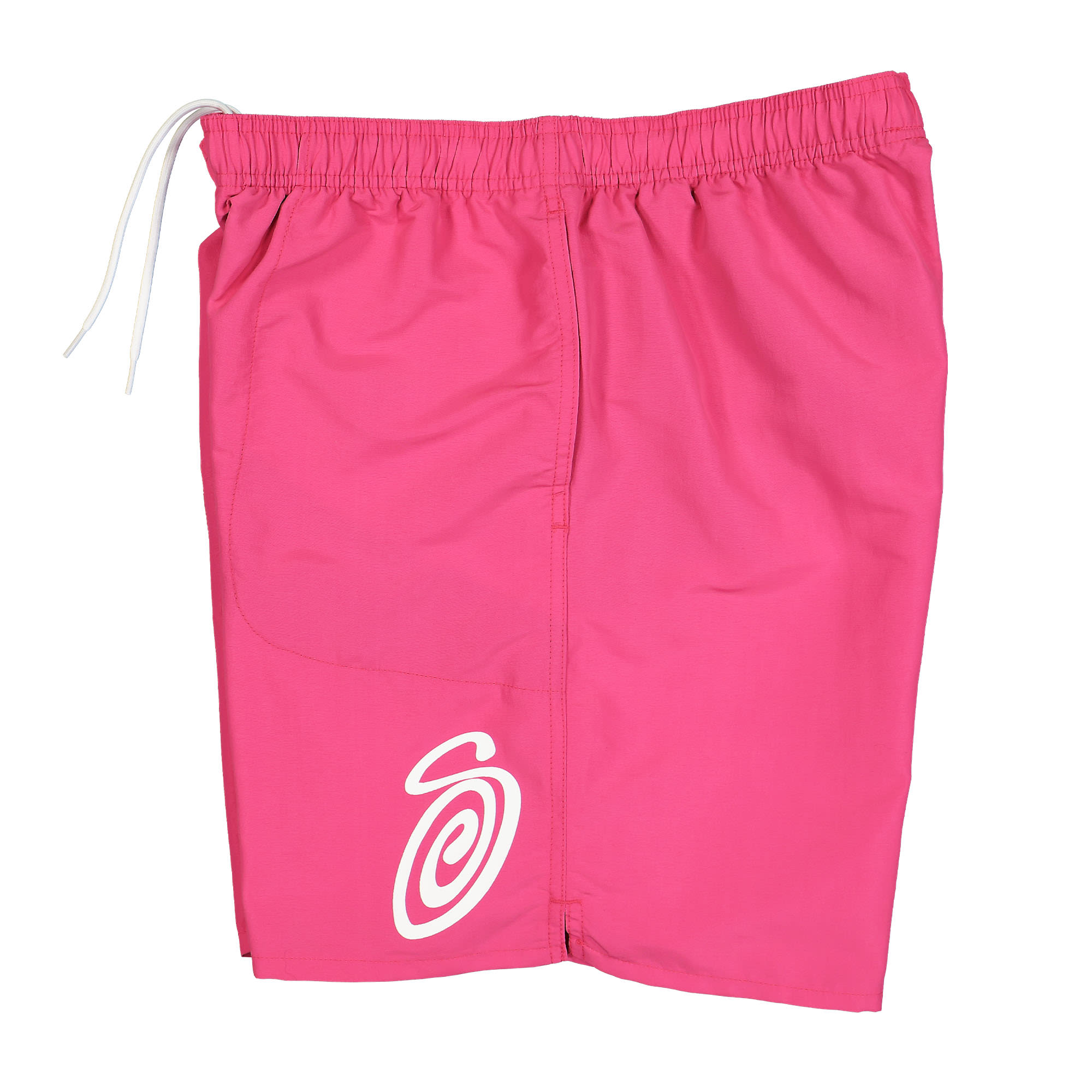 Stussy Curly S Water Short Fuchsia Shorts Close-up | Overkill
