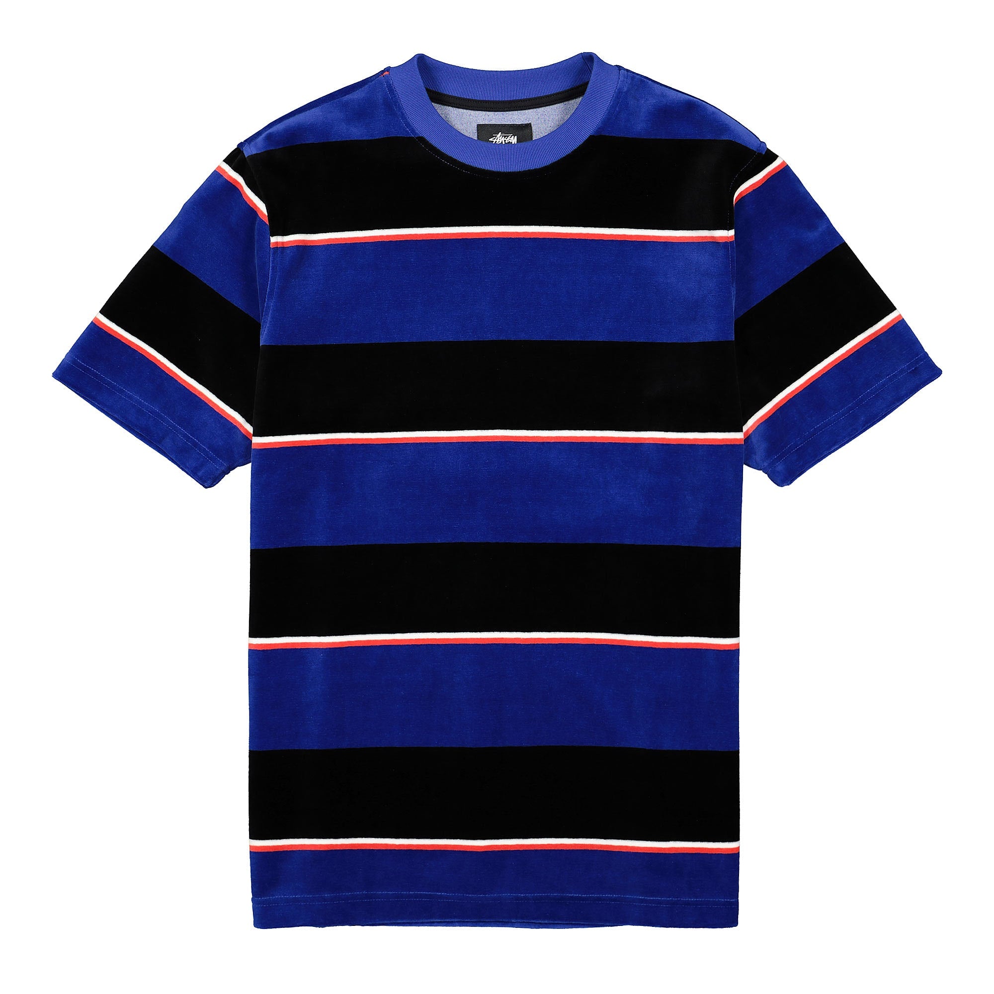 Stussy Velour Stripe Crew Blue Sweatshirts 1140196 / 0801 | Overkill