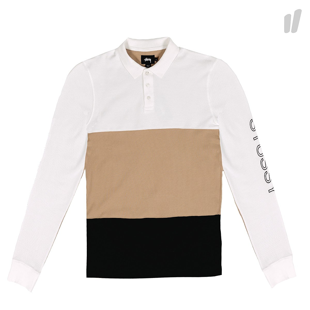 Stussy Panel Longsleeve Polo White Longsleeves 114963 / 1201 | Overkill