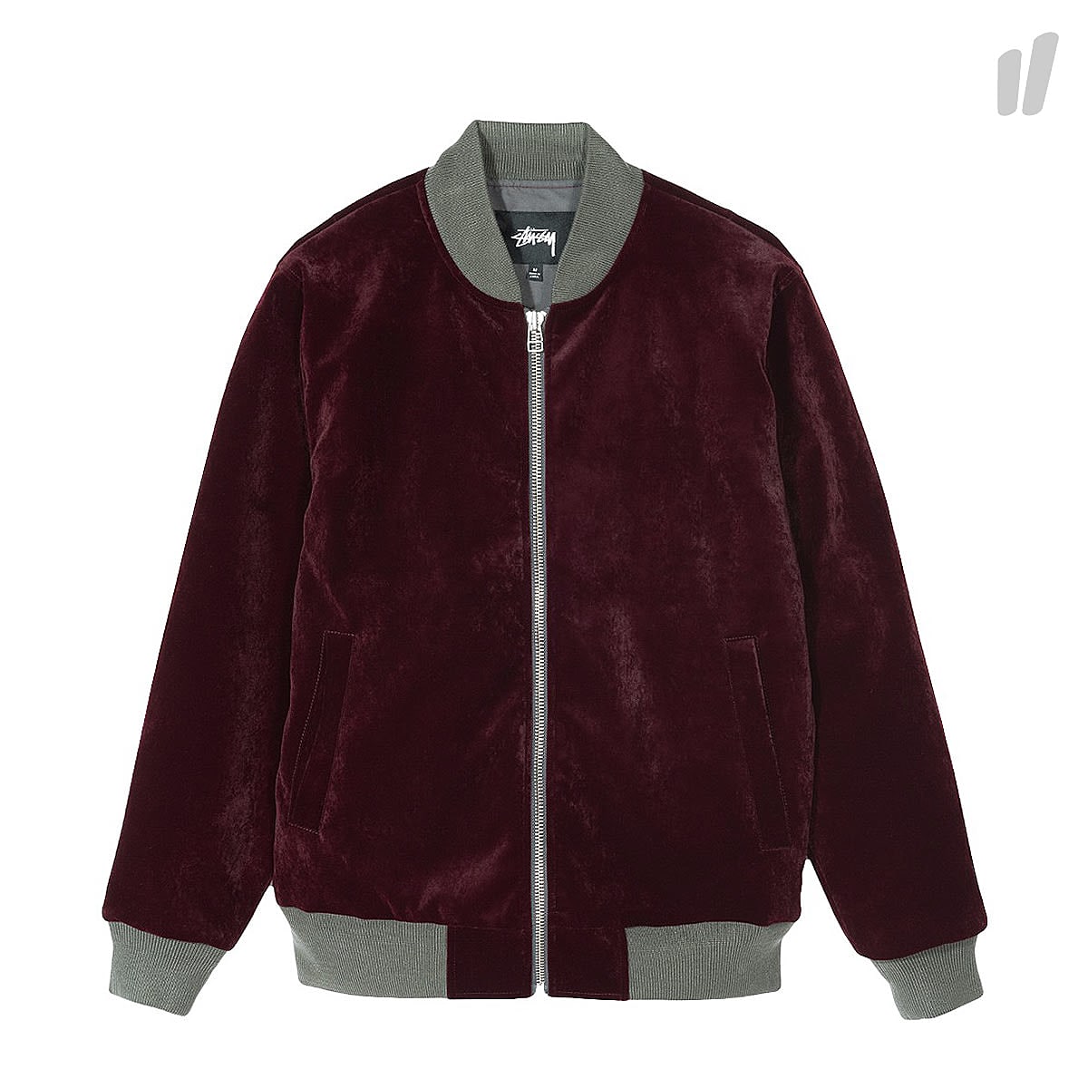 Stussy Velvet Bomber Burgundy Bomber & Varsity Jackets 115425 / 0615 | Overkill