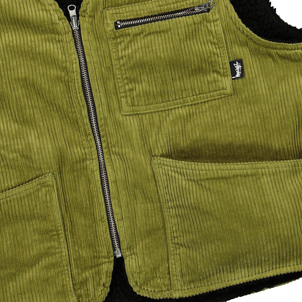 Stussy Wide Wale Reversible Vest Green Vests Detailfoto | Overkill