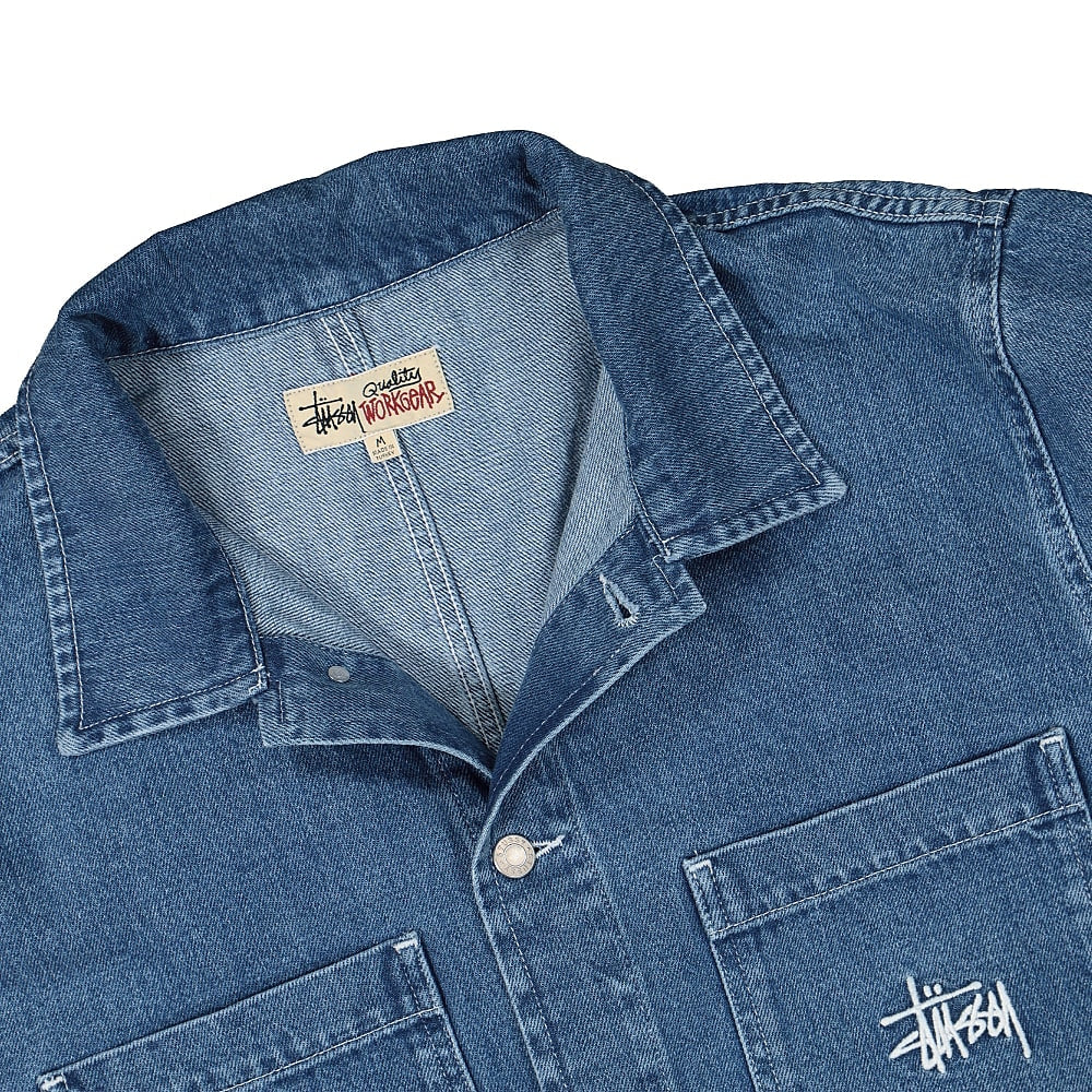 Stussy Denim Chore Jacket Blue Jackets Close-up | Overkill