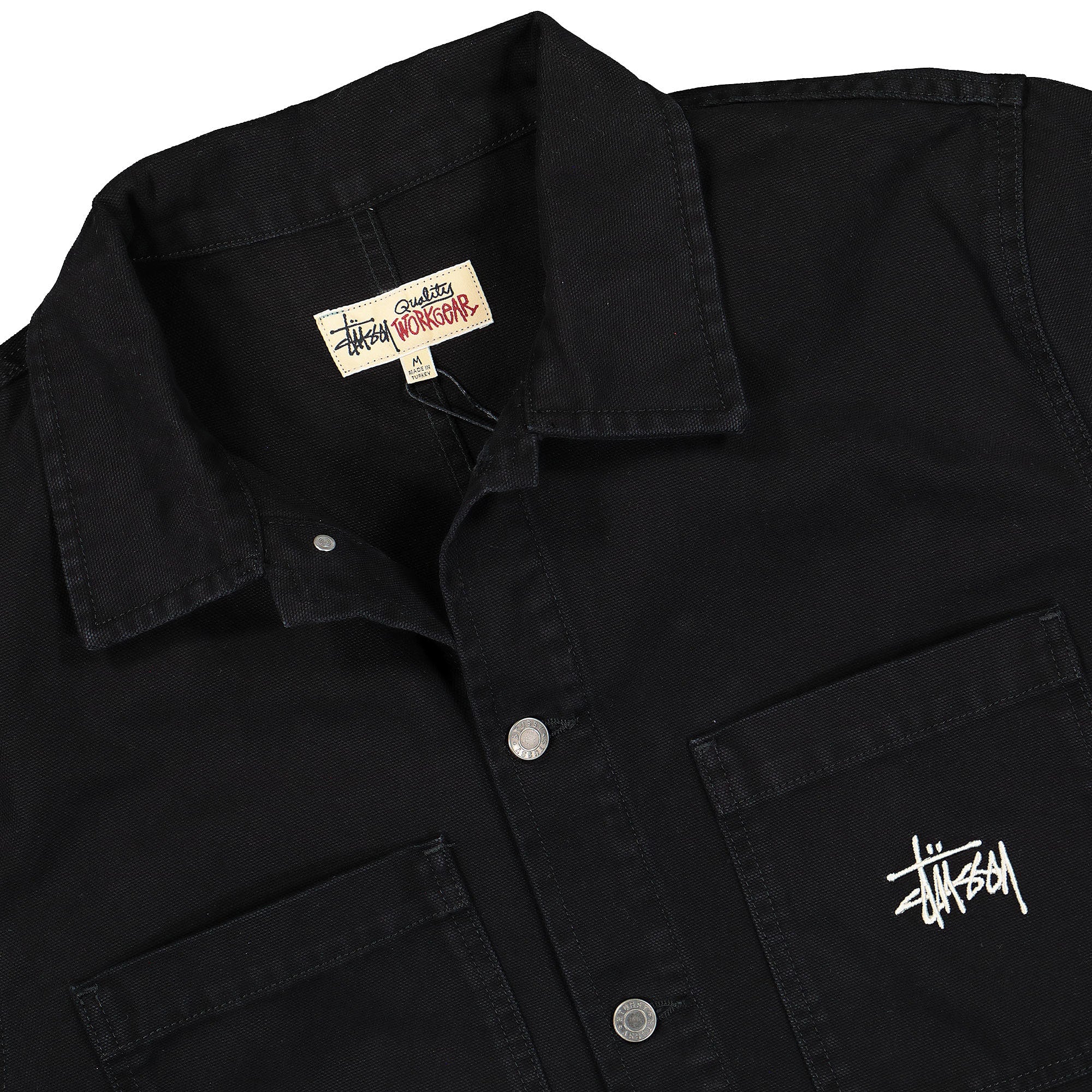 Stussy Canvas Chore Jacket Black Jackets Close-up | Overkill