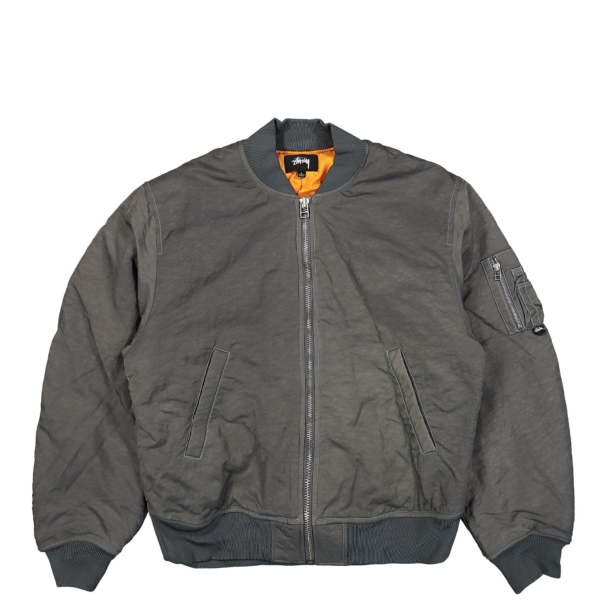 Stussy Dyed Nylon Bomber Charcoal Bomber & Varsity Jackets 115618 / 0002 | Overkill
