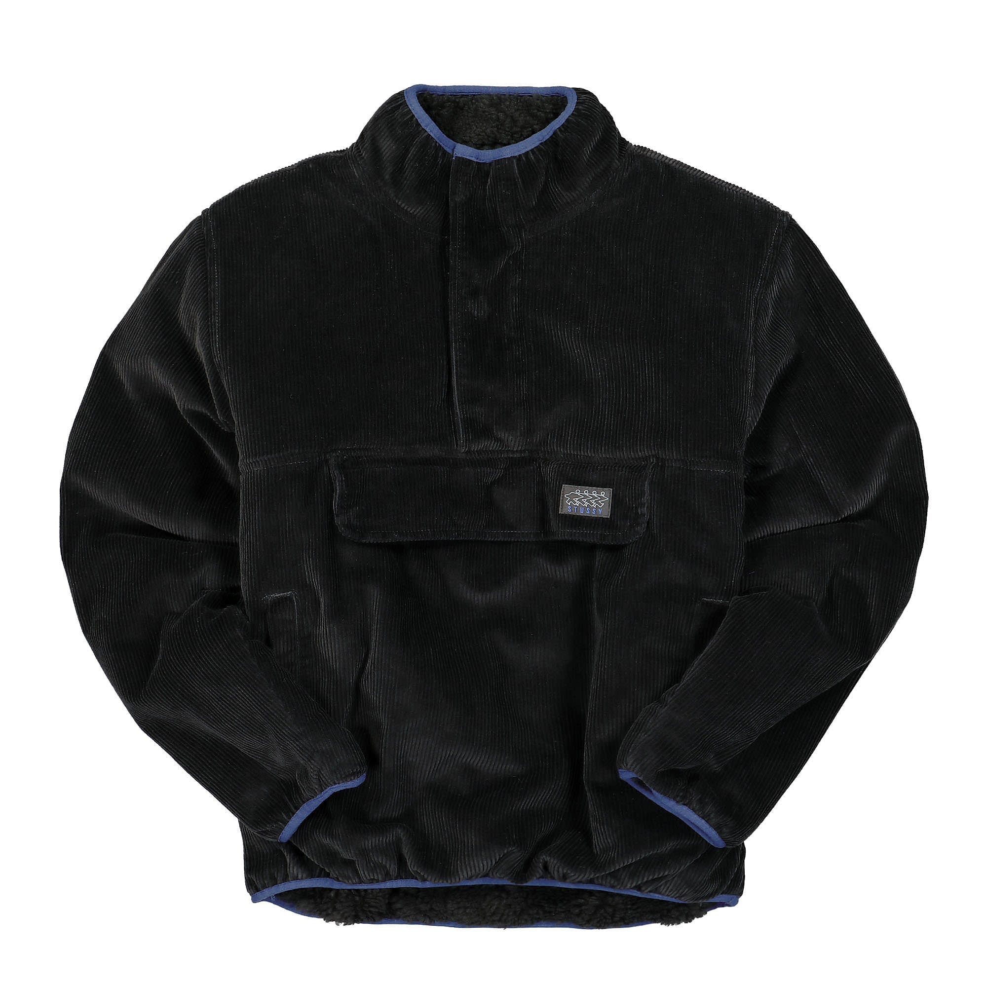 Stussy Corduroy Mock Pullover Black Sweatshirts 115624 / 0001 | Overkill