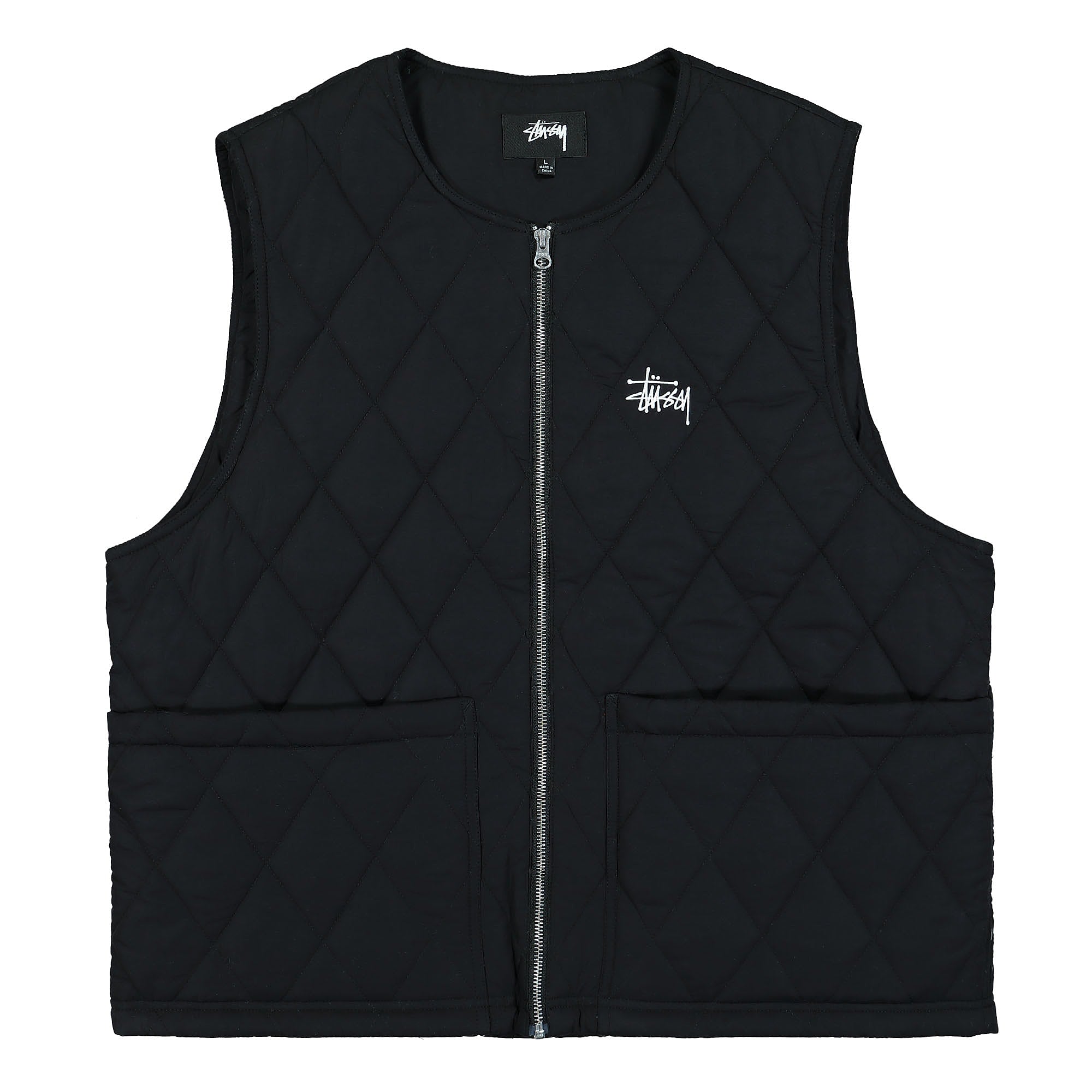 Stussy DIAMOND QUILTED VEST 黒 S 春ベスト Stussy Diamond Quilted Vest 115637 / 0001 | OVERKILL