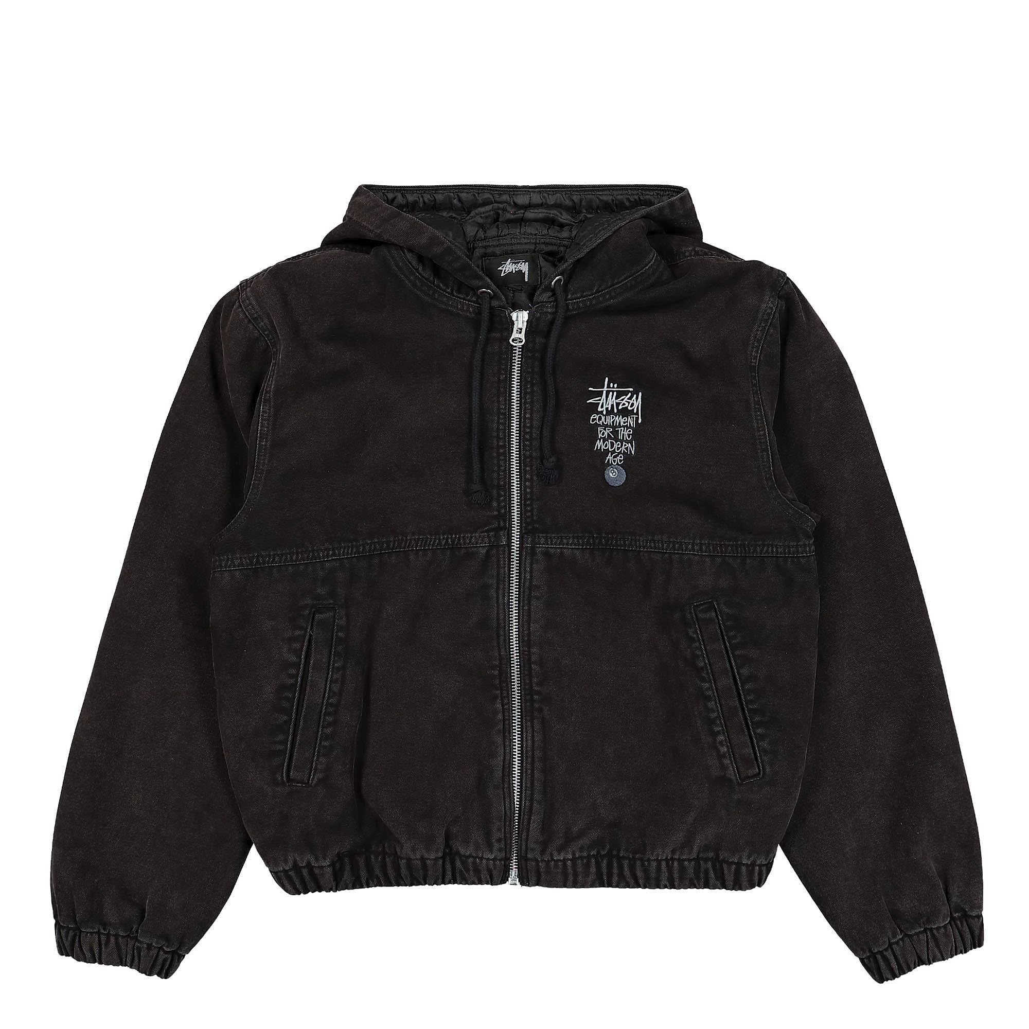 Stussy Canvas Insulated Work Jacket Black Fleece Jackets 115649 / 0001 | Overkill