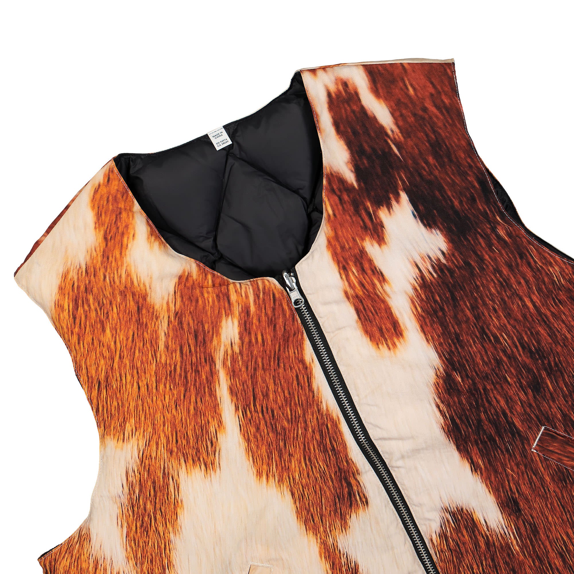 Stussy Reversible Quilted Vest Cowhide Vests Close-up | Overkill