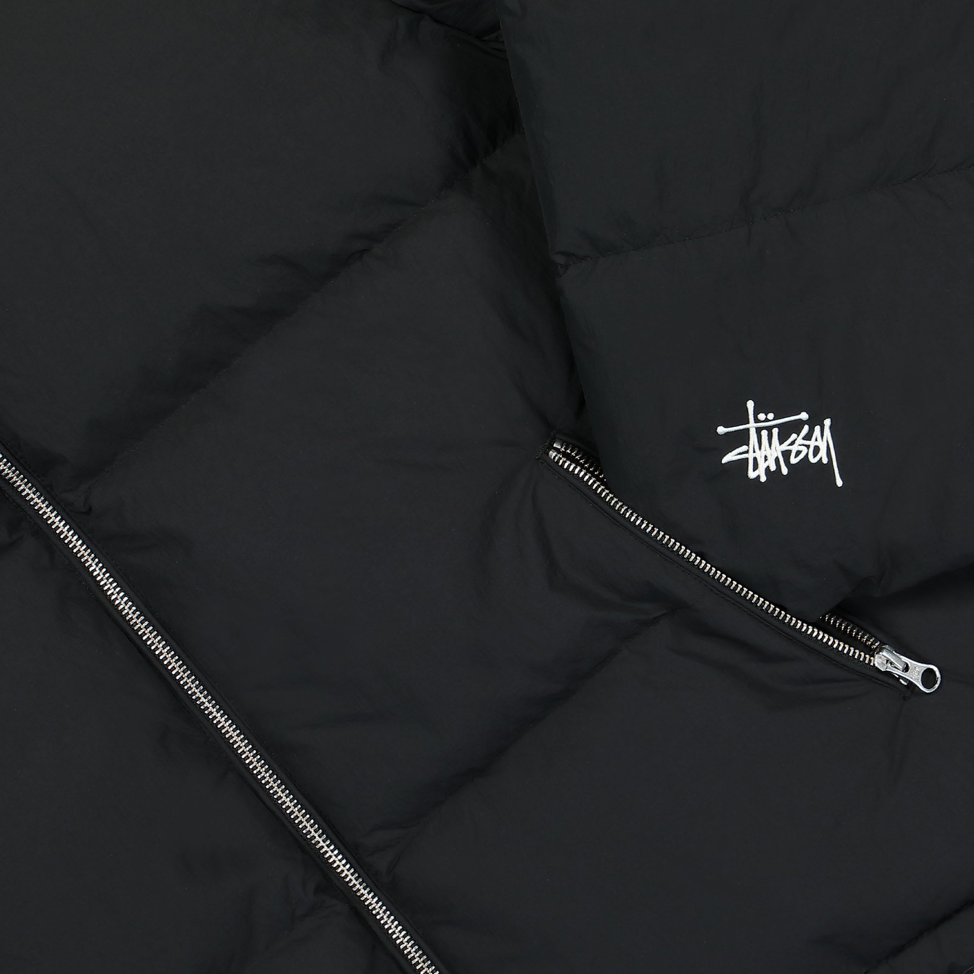 Stussy Nylon Down Puffer Jacket Black Puffer Jackets Detailfoto | Overkill