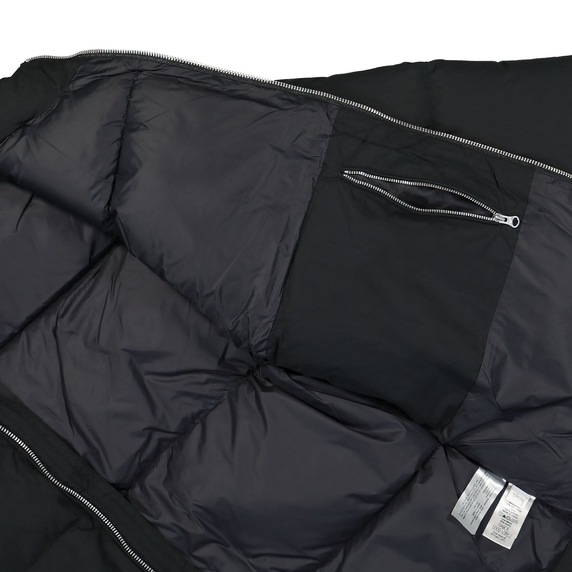 Stussy Nylon Down Puffer Jacket Black Puffer Jackets Detail view 1 | Overkill