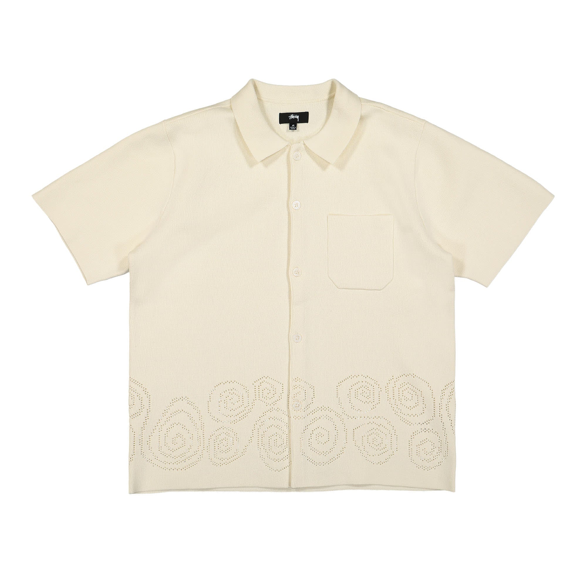トップス Stussy PERFORATED SWIRL KNIT SHIRT Stussy Perforated Swirl Knit Shirt 117109 / 1002 | OVERKILL