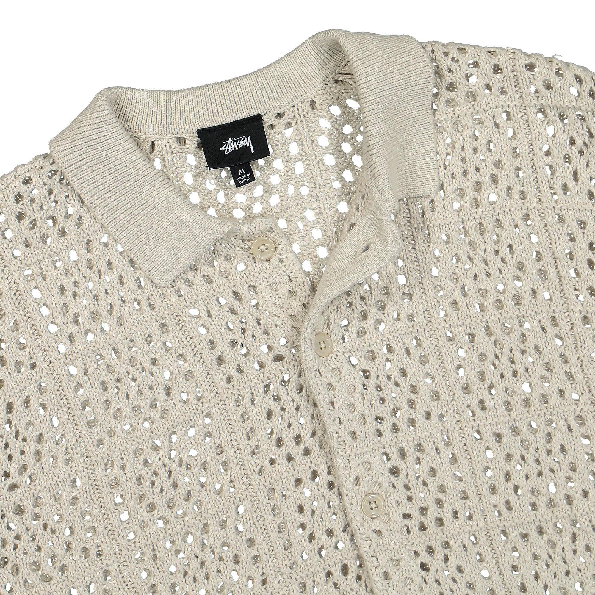 Stussy Crochet Shirt Natural Shirts Close-up | Overkill