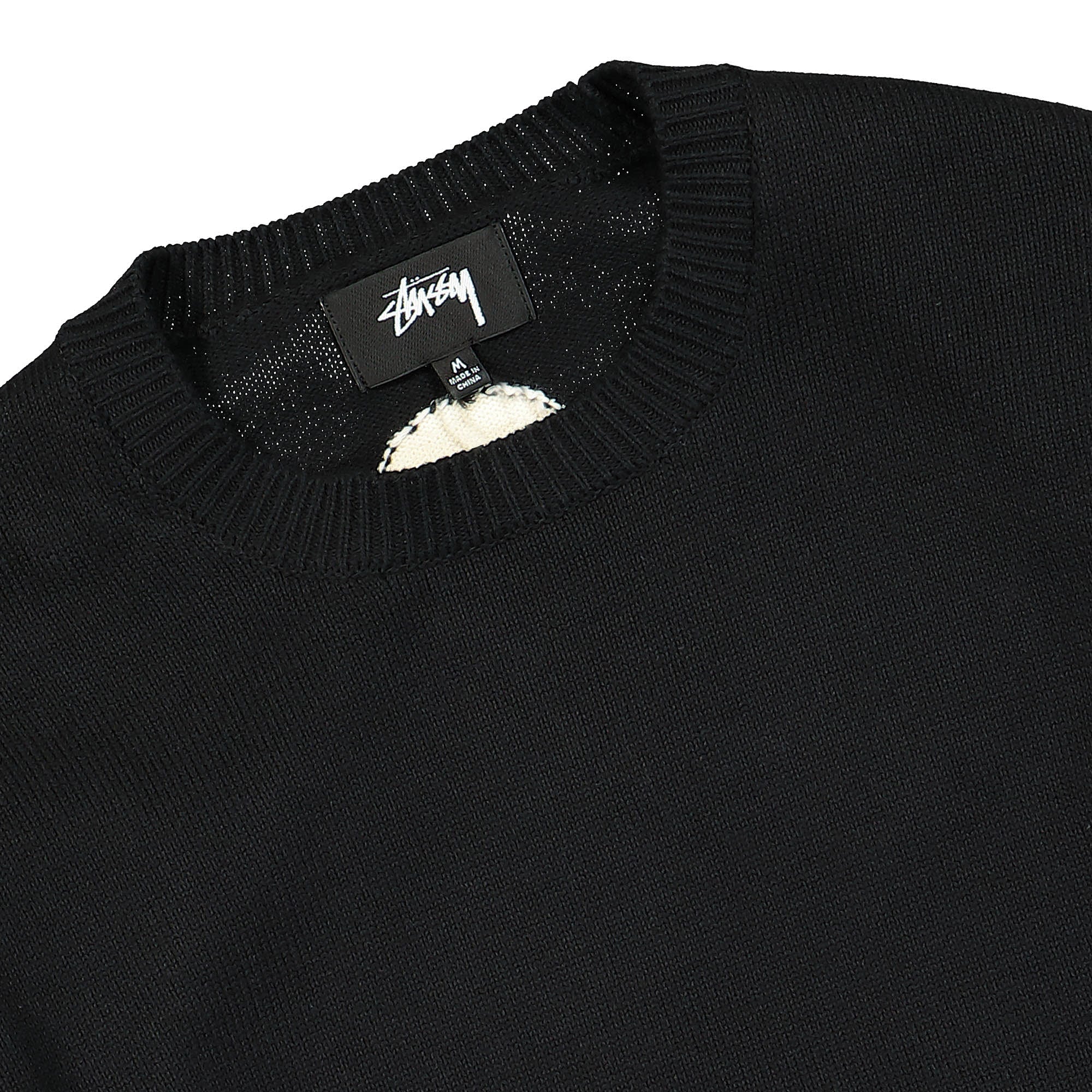 Stussy Bent Crown Sweater Black Sweatshirts Close-up | Overkill