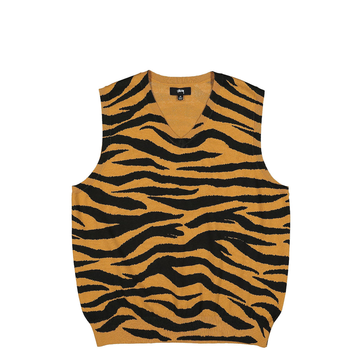 Stussy Tiger Printed Sweater Vest Mustard Sweater Vests 117139 / 0203 | Overkill