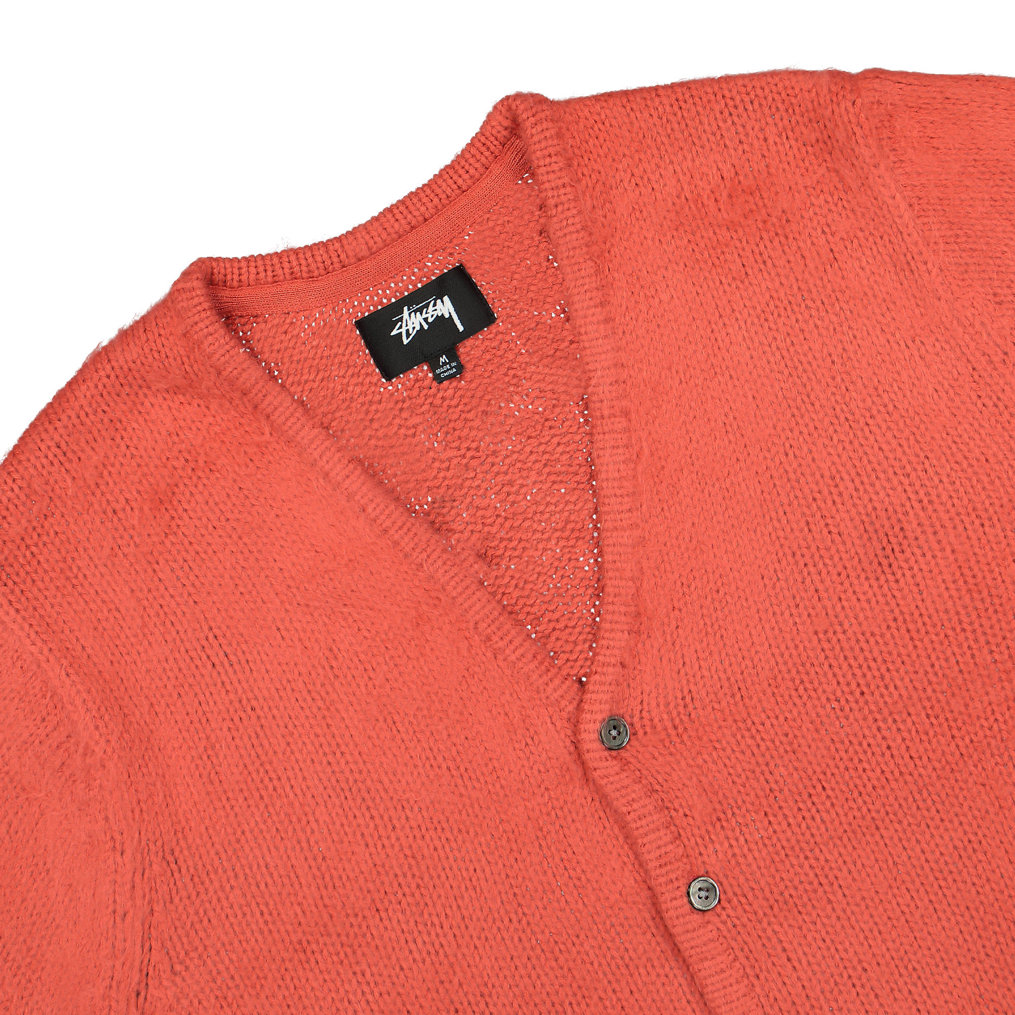 Stussy Brushed Cardigan Red Cardigans Close-up | Overkill