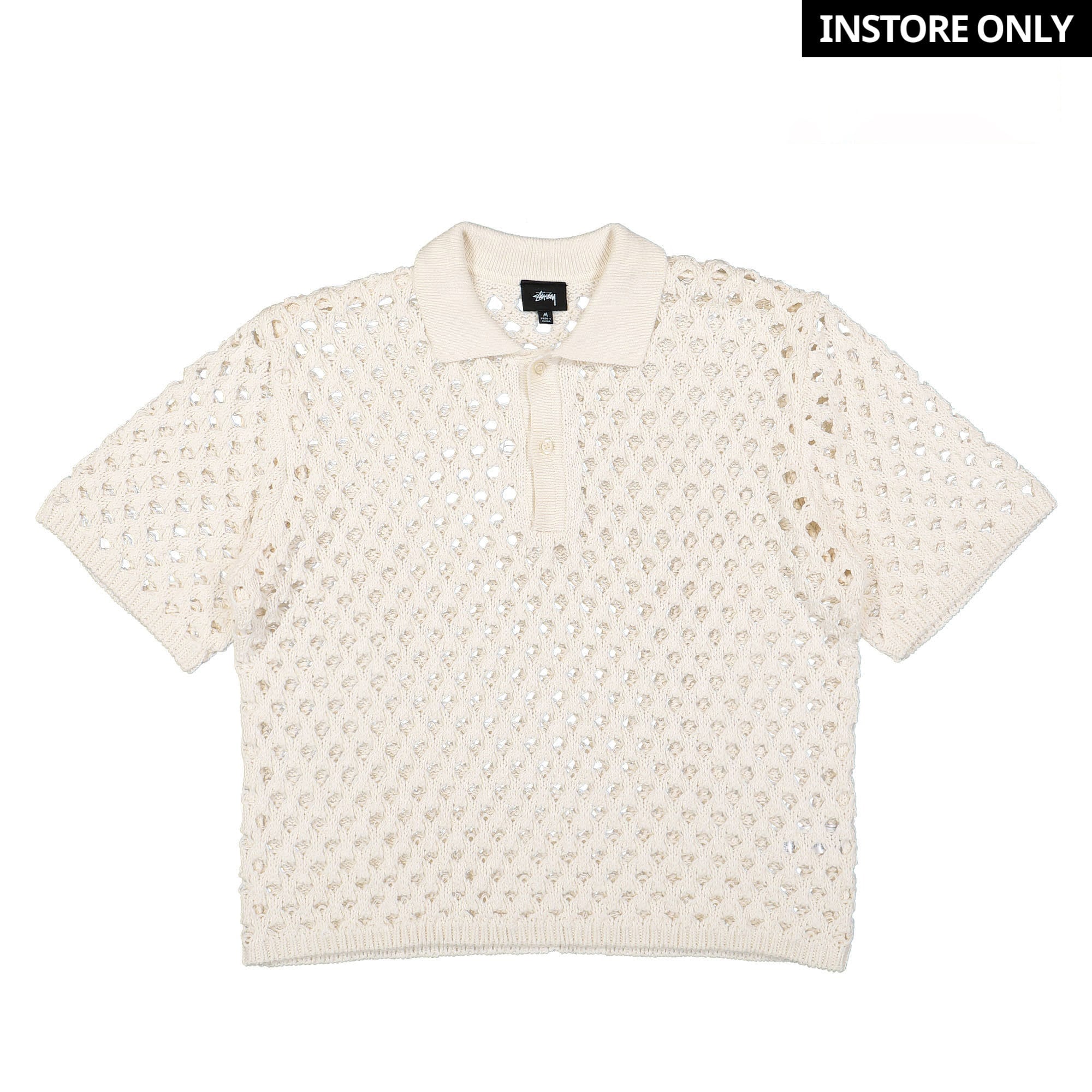 Stussy Big Mesh Polo Sweater Ivory Sweatshirts 117178 / 1012 | Overkill