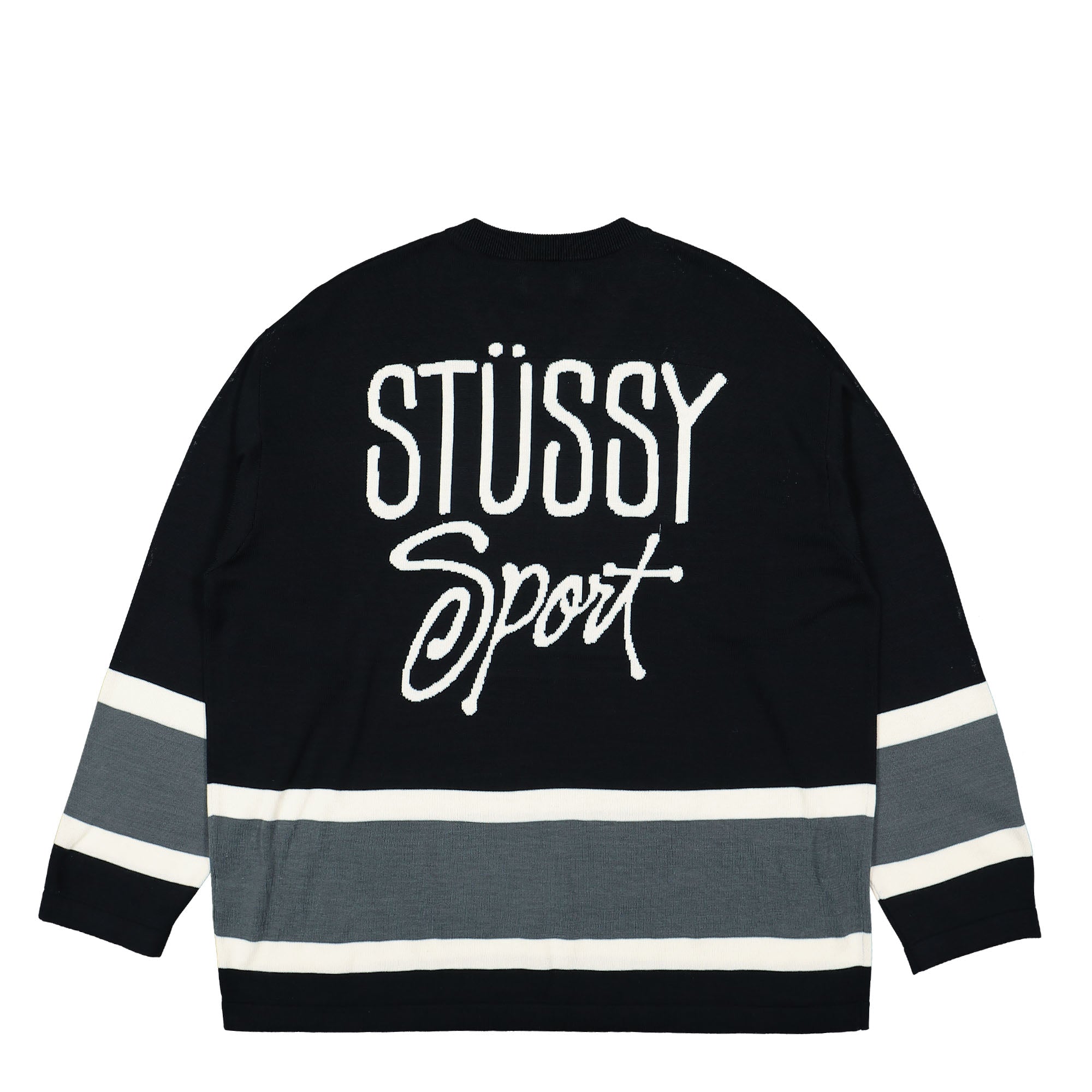 Stussy Hockey Sweater Black Sweatshirts Close-up | Overkill