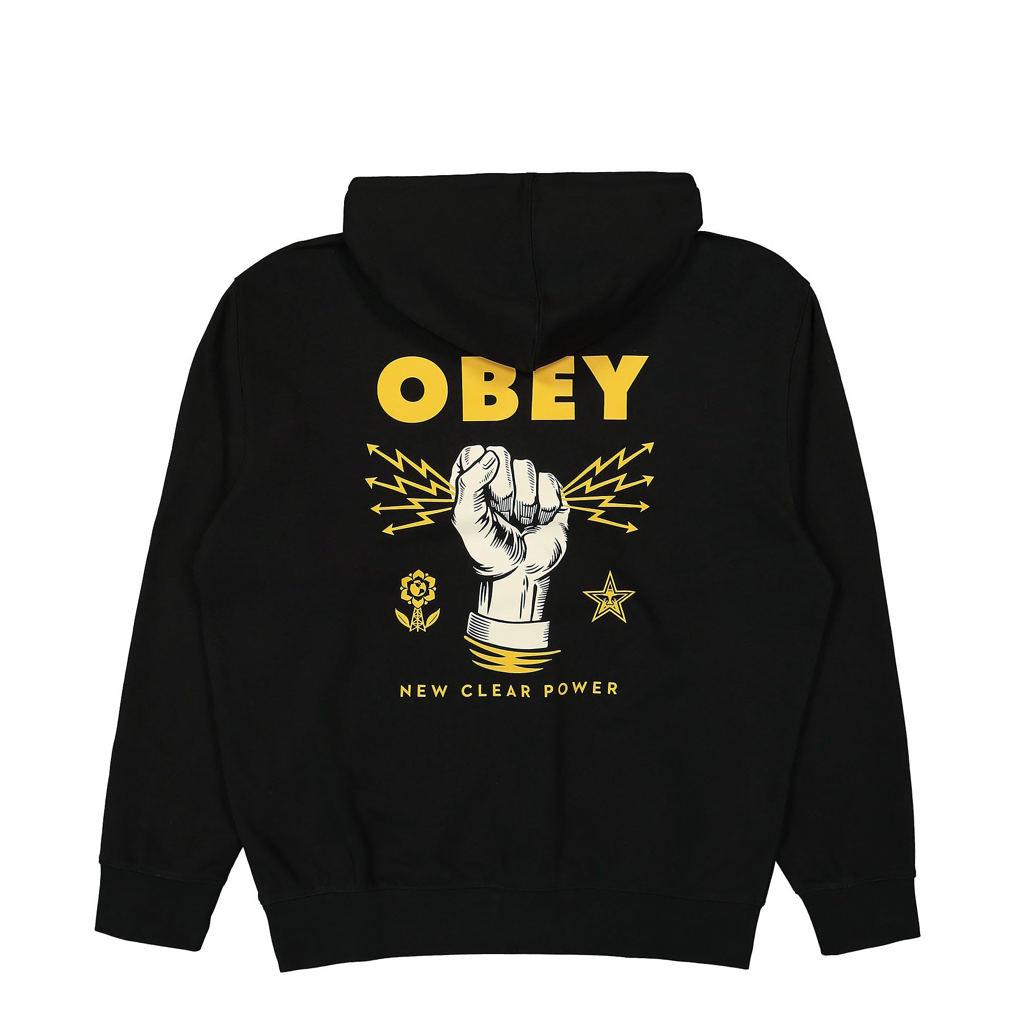 Obey New Clear Power Hoodie Black Hoodies Close-up | Overkill