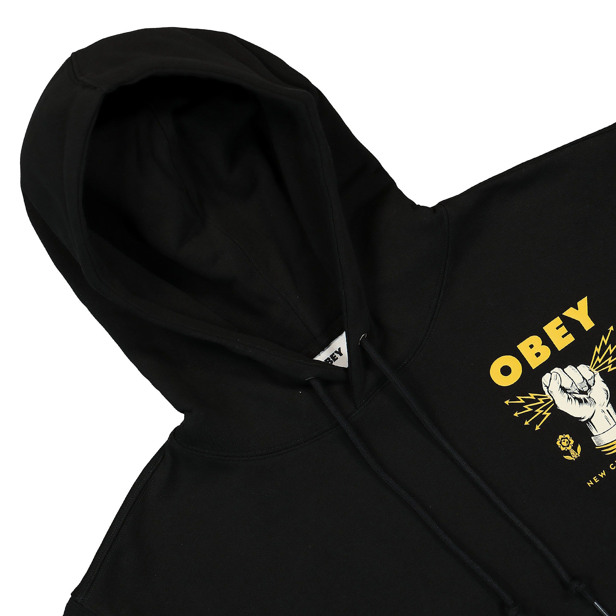 Obey New Clear Power Hoodie Black Hoodies Material | Overkill