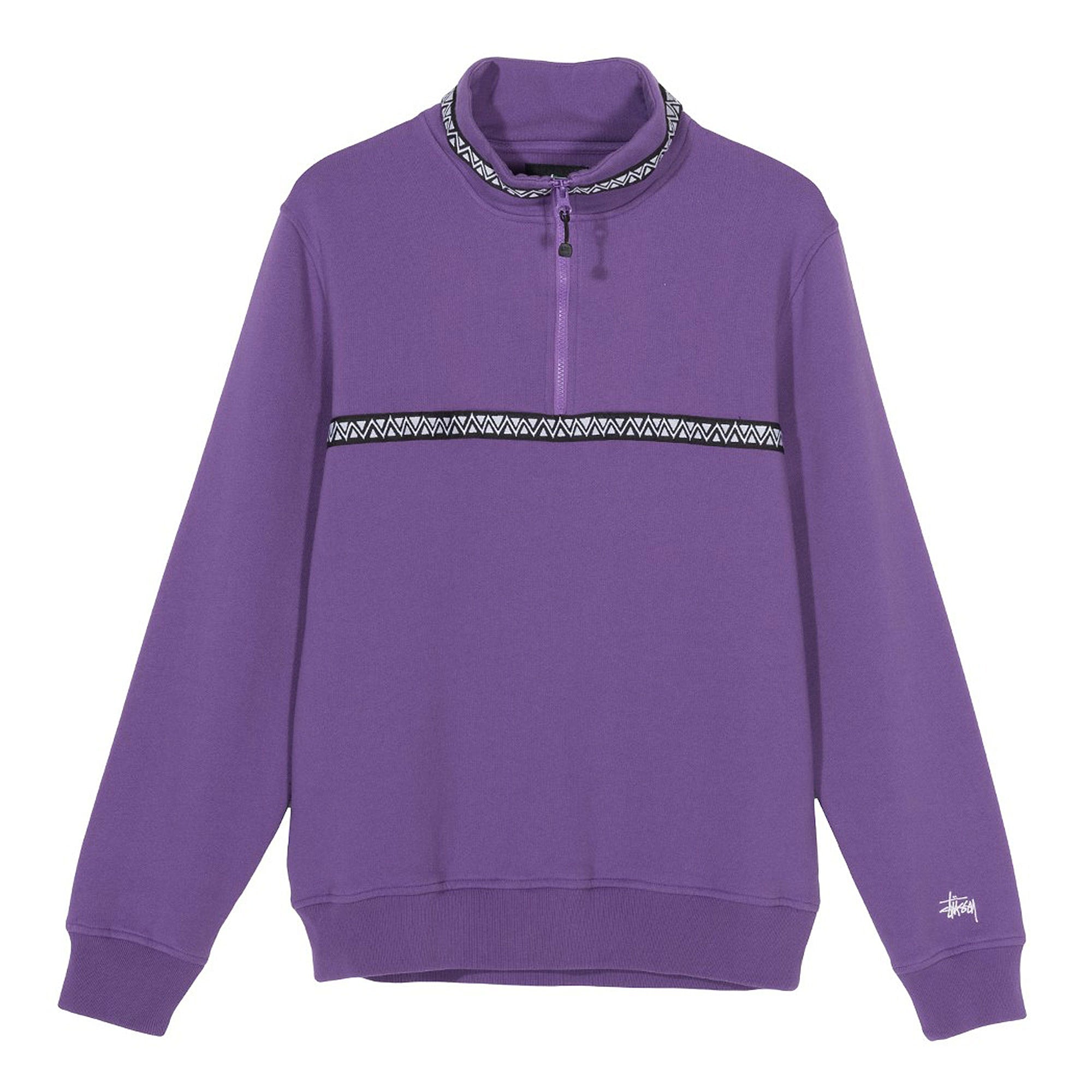 Stussy Woven Tape Mock Neck Purple Sweatshirts 118323 / 0809 | Overkill