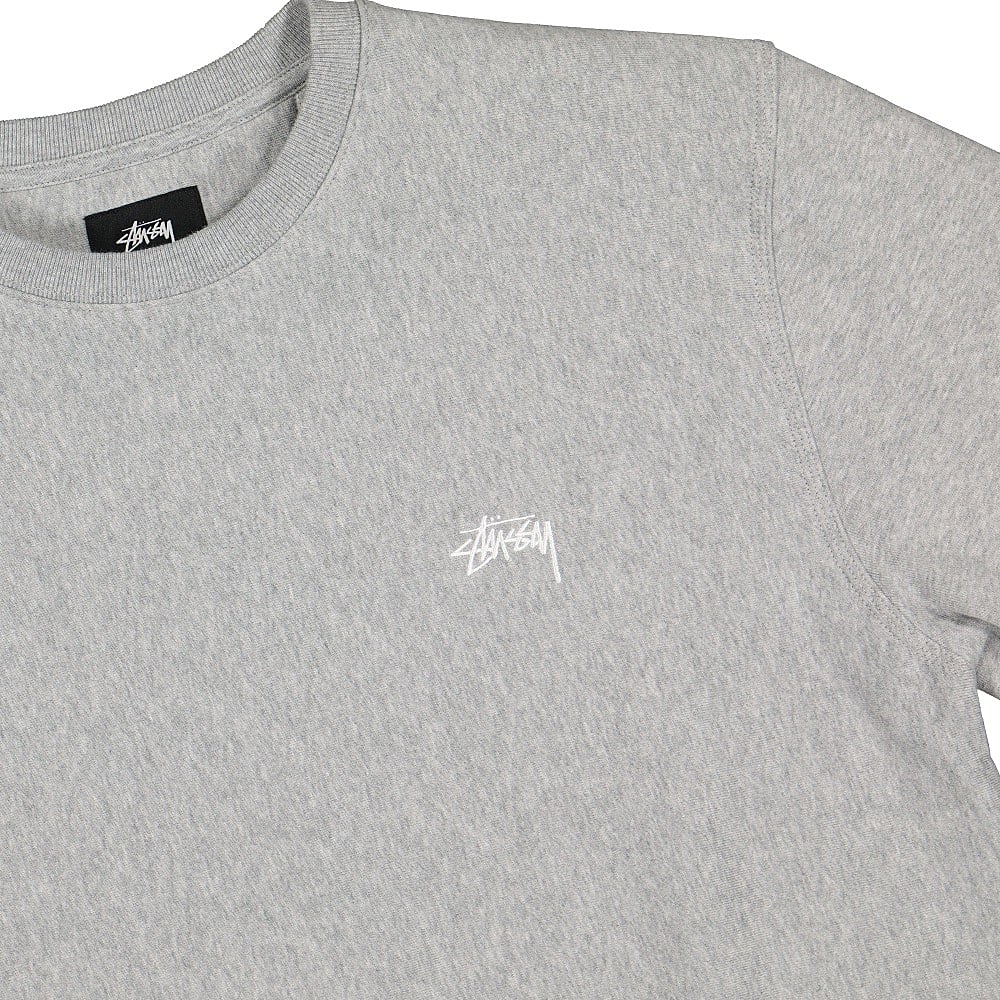 Stussy Logo Crew Grey Heather Sweatshirts Close-up | Overkill