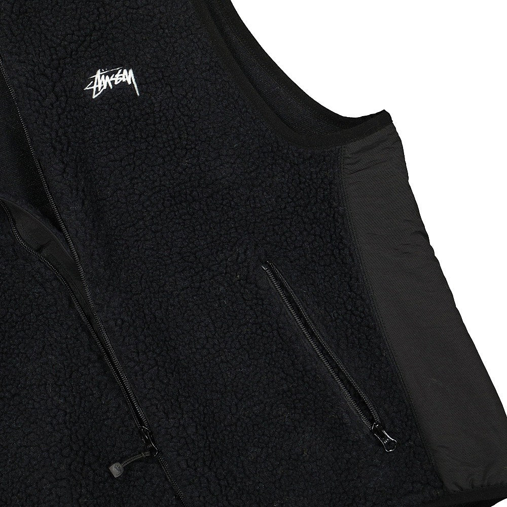 Stussy Block Sherpa Vest Black Vests Close-up | Overkill