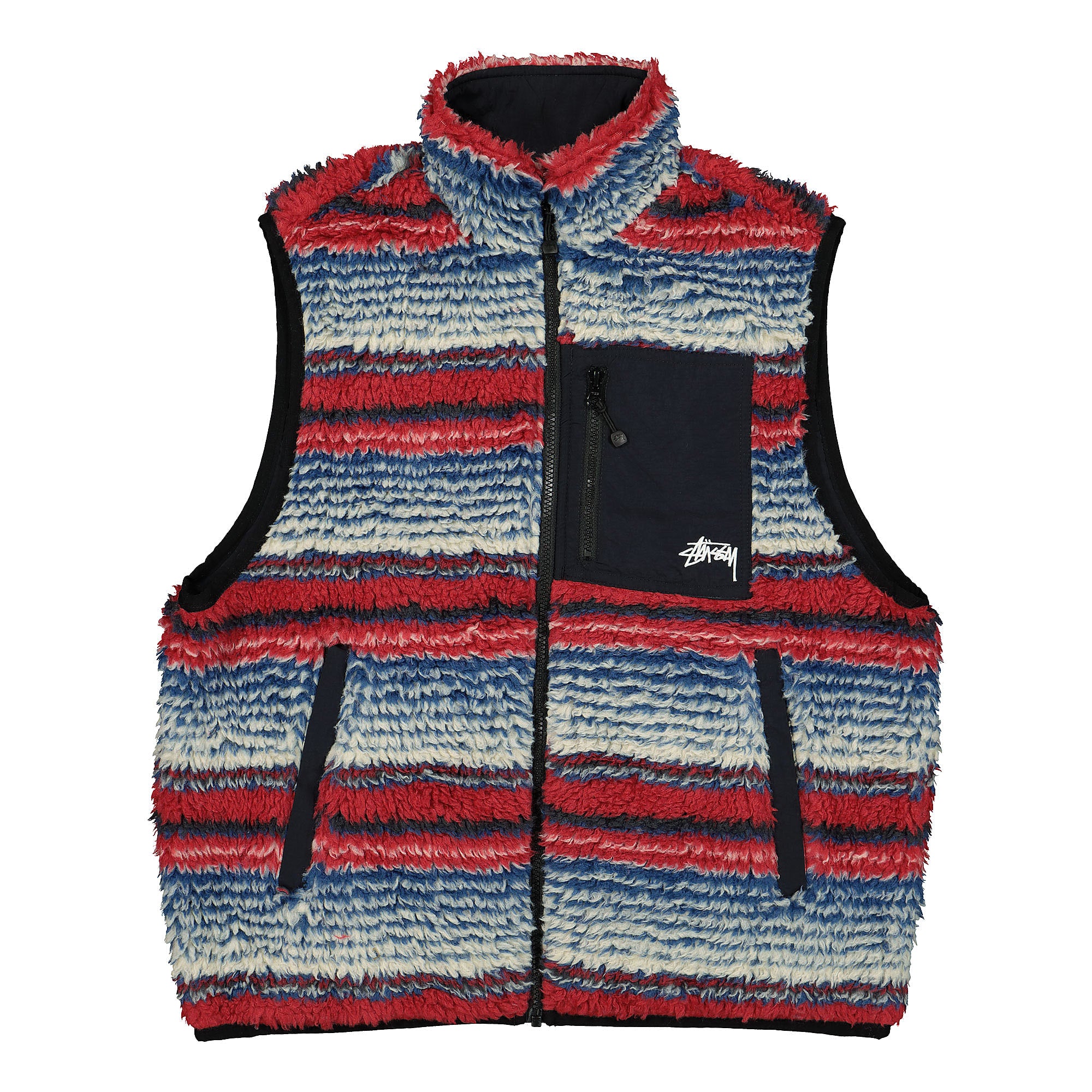 Stussy Striped Sherpa Vest Multicolor Vests 118400 / 1408 | Overkill
