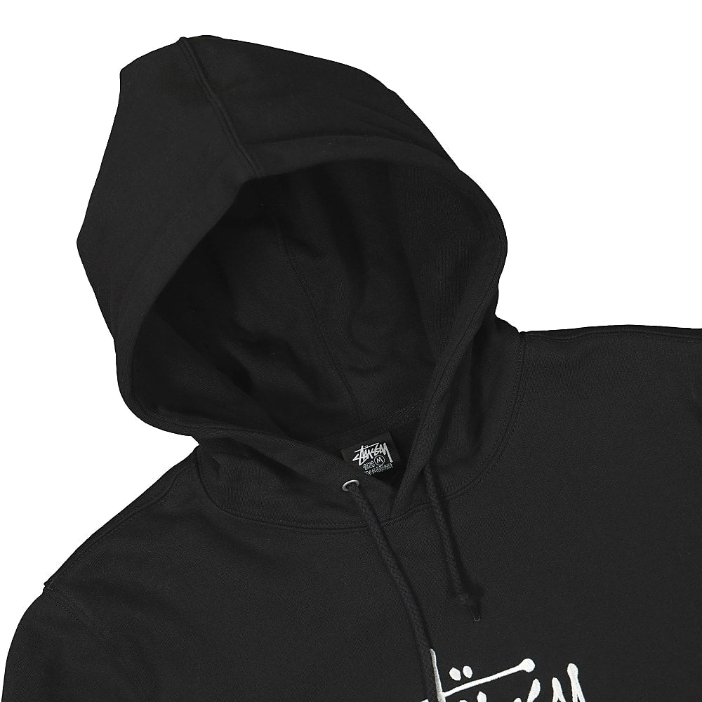 Stussy Basic Applique Hood Black Hoodies Close-up | Overkill