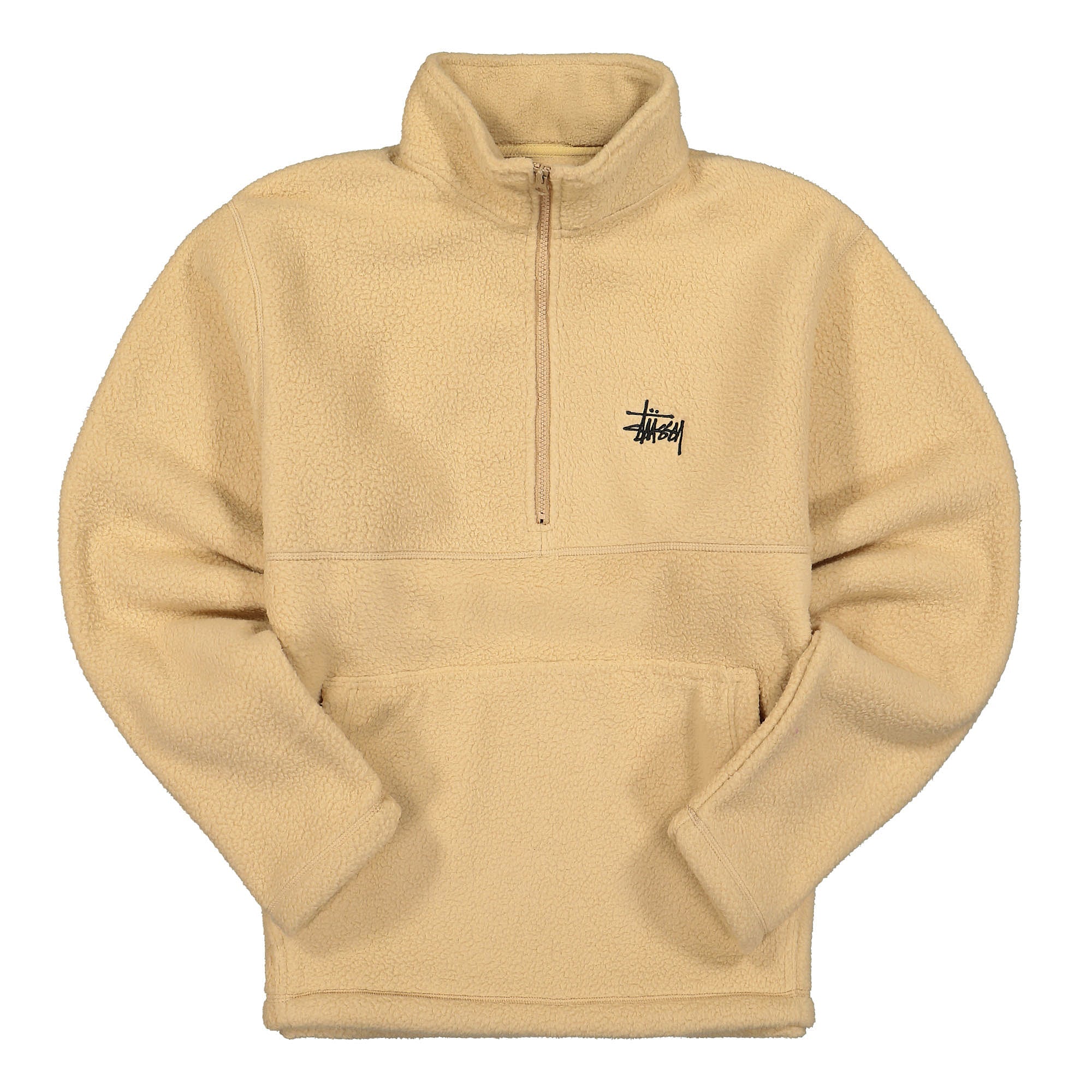 Stussy Half Zip Mock Neck Beige Sweatshirts 118453 / 1032 | Overkill