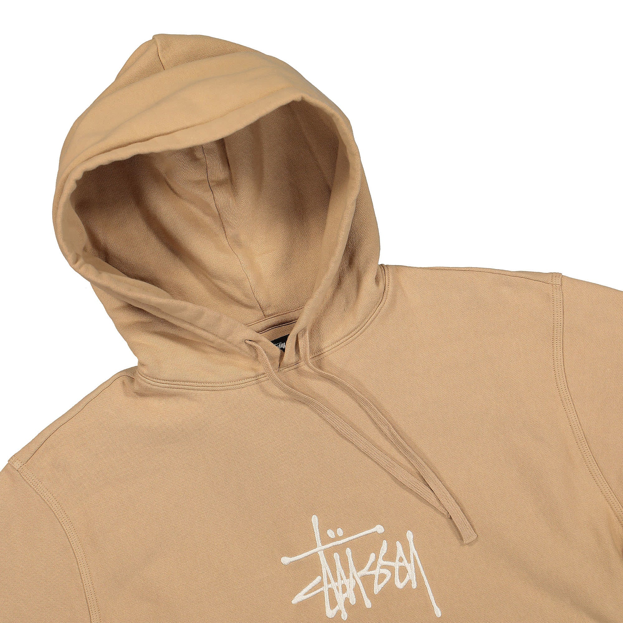 Stussy Basic Applique Hood Beige Hoodies Close-up | Overkill