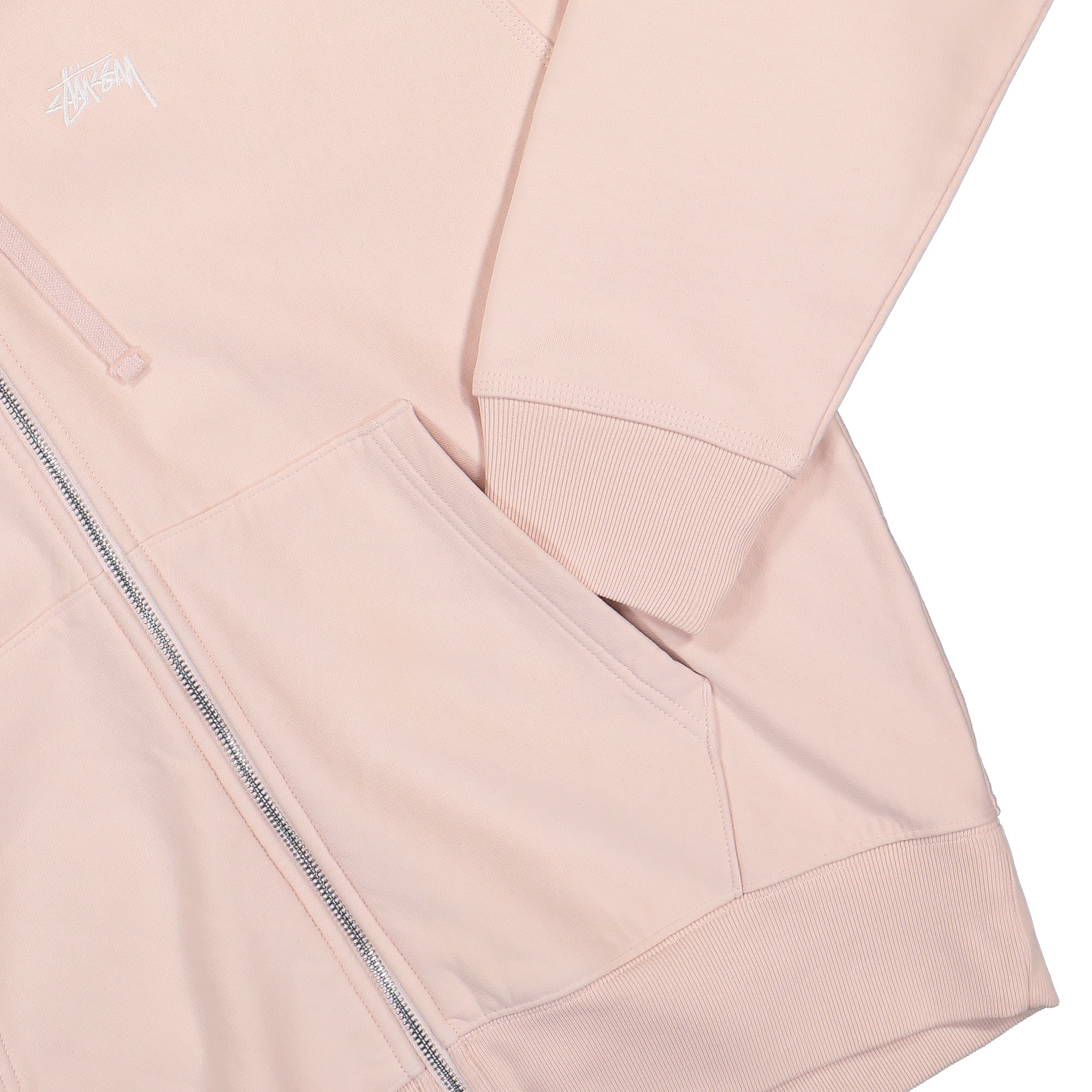 Stussy Stock Logo Zip Hood Light Pink Hoodies Detailfoto | Overkill