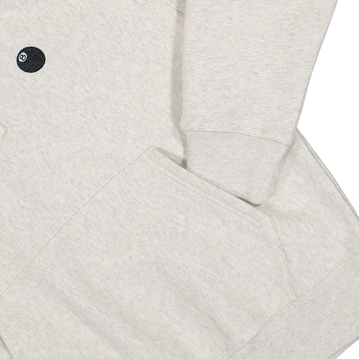 Stussy 8 Ball Applique Hood Ash Heather Hoodies Detailfoto | Overkill