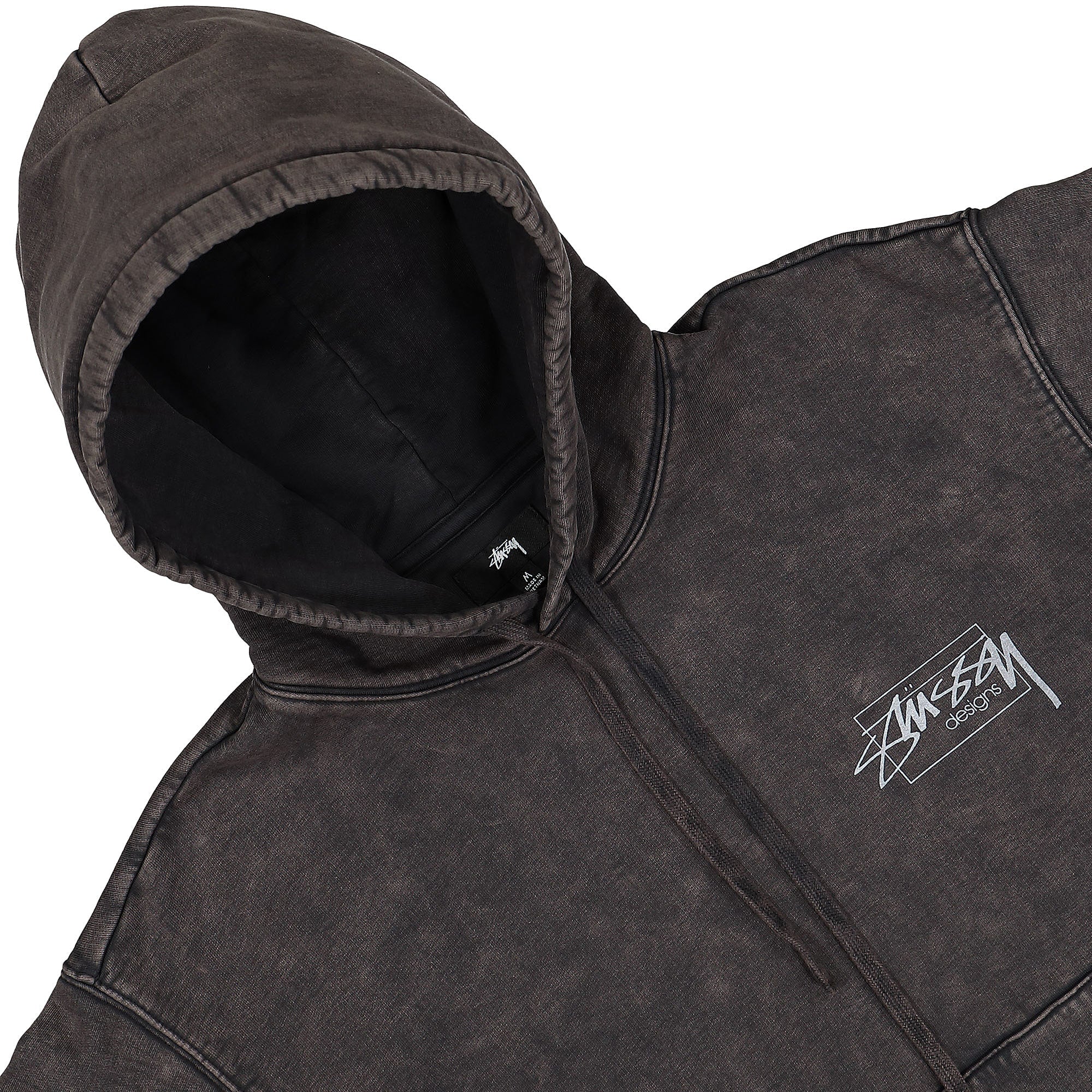 Stussy Dyed Stussy Designs Hood Black Hoodies Close-up | Overkill