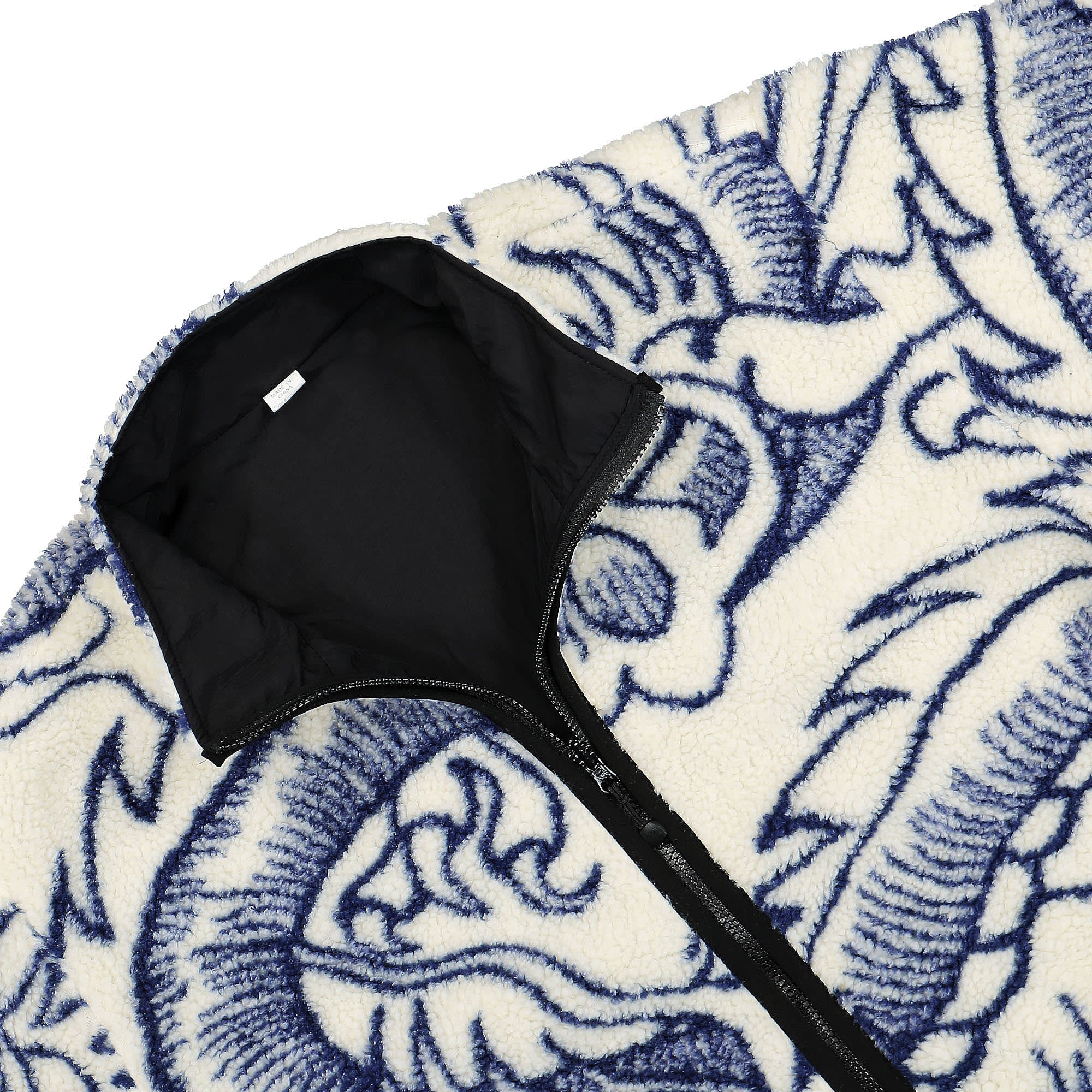 Stussy Dragon Reversible Sherpa Jacket Natural Fleece Jackets Close-up | Overkill