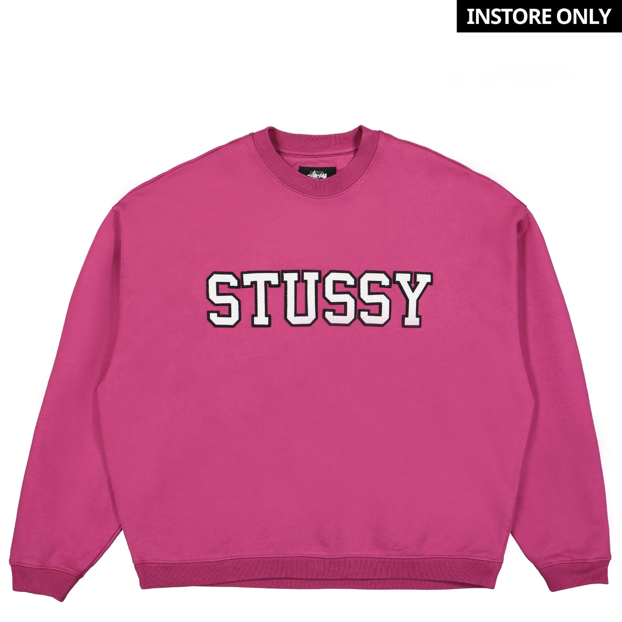 Stussy Relaxed Oversized Crew Magenta Sweatshirts 118517 / 0013 / Magenta | Overkill