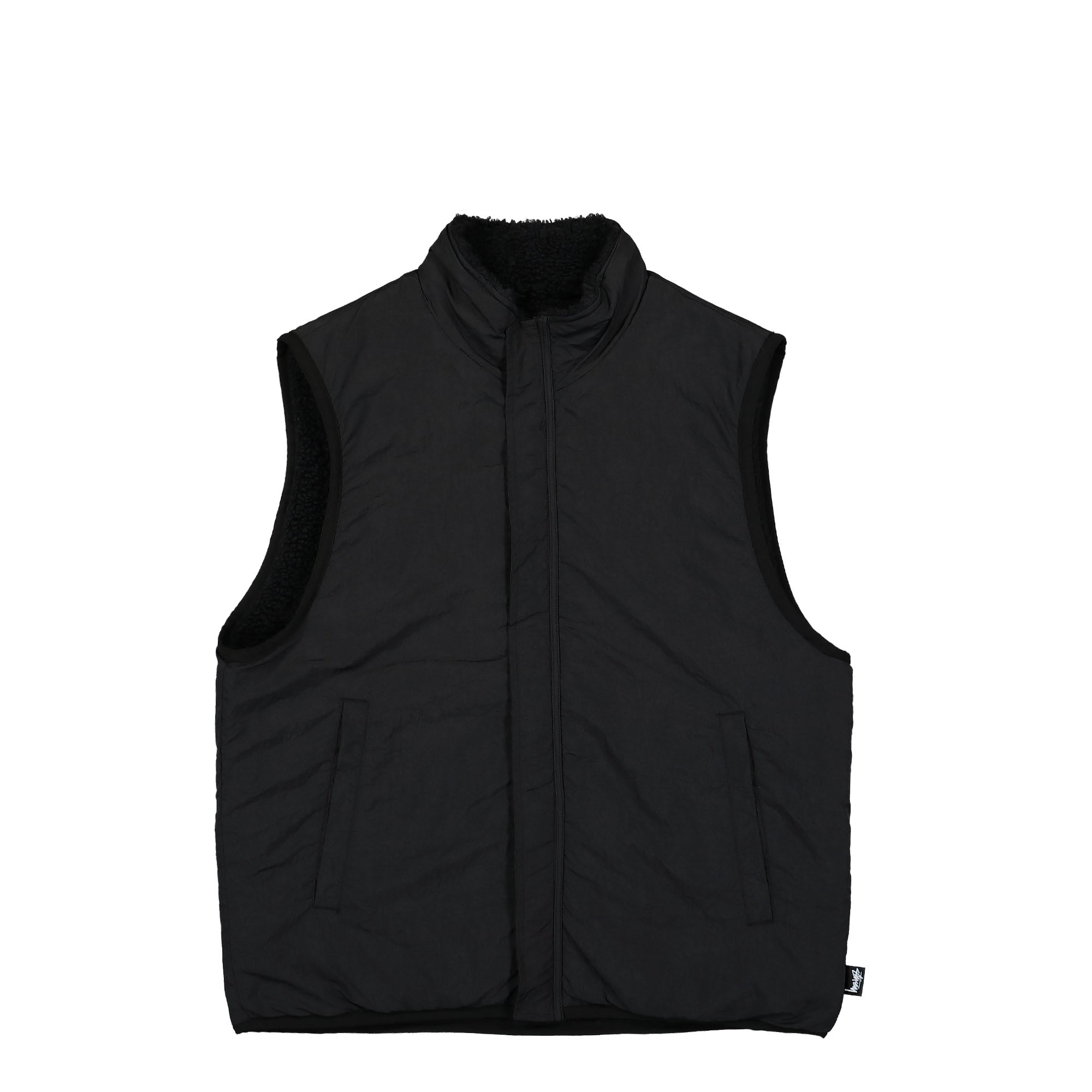 Stussy Sherpa Reversible Vest Black Vests Close-up | Overkill