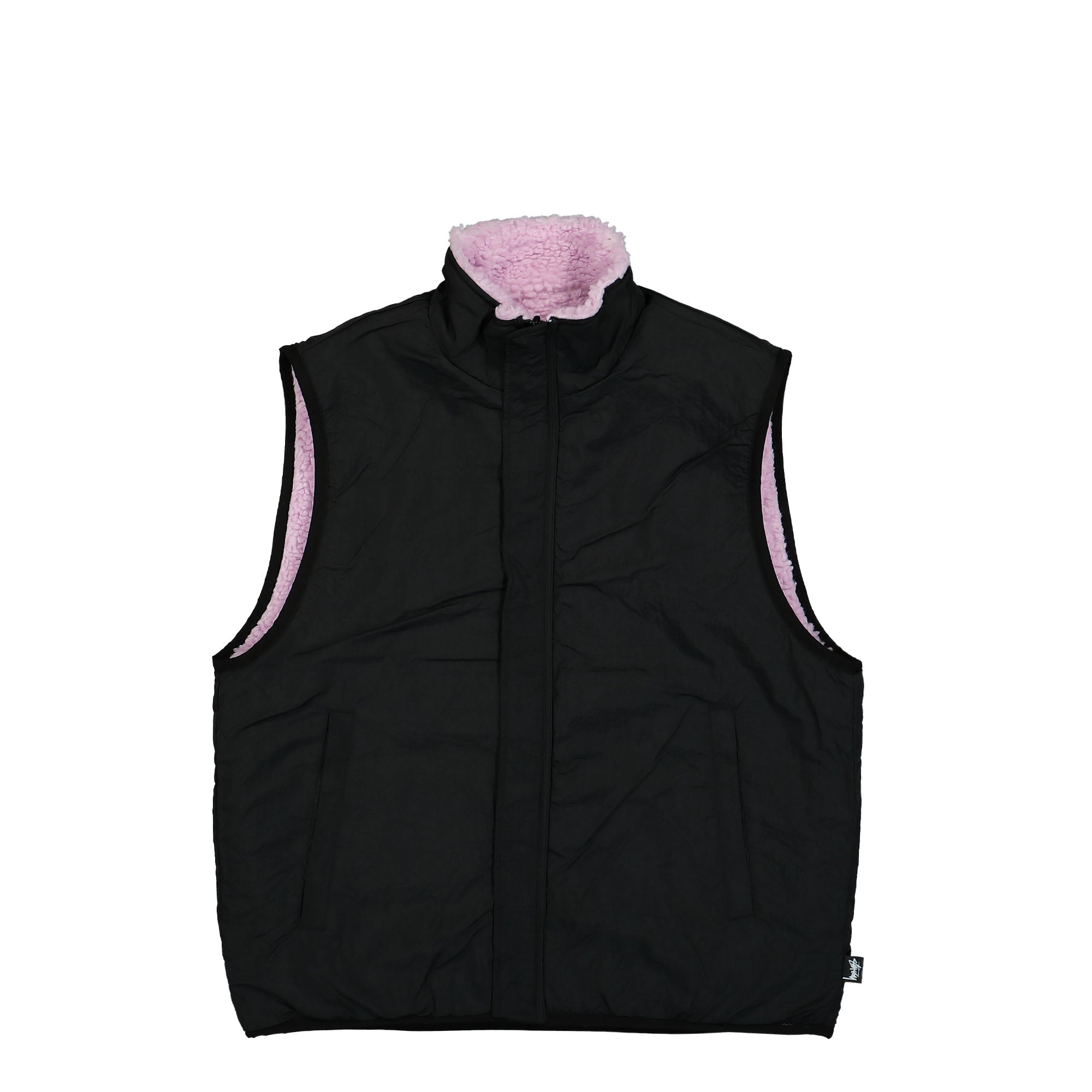 Stussy Sherpa Reversible Vest Lavender Vests Close-up | Overkill