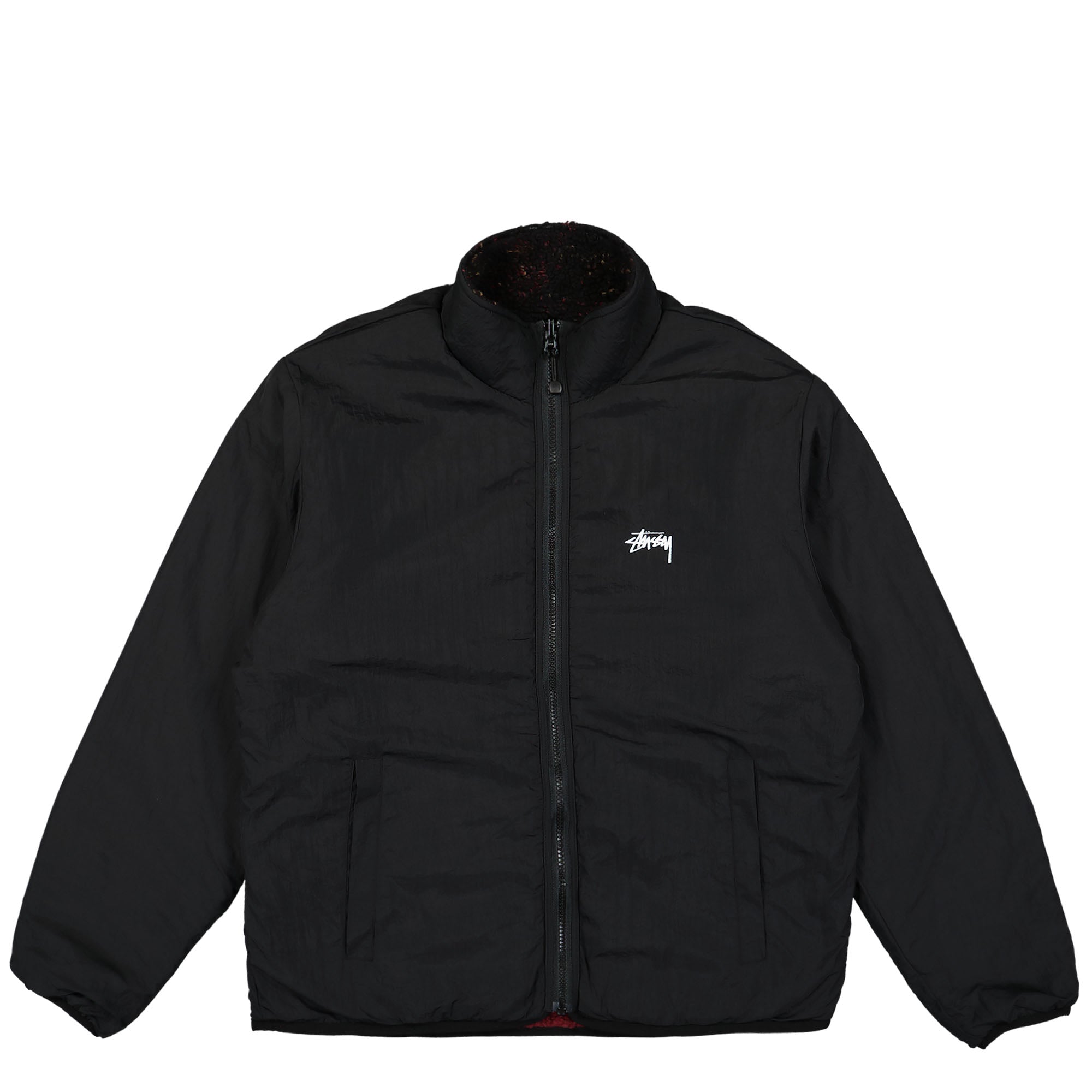 Stussy Sherpa Reversible Jacket Lava Jackets Close-up | Overkill