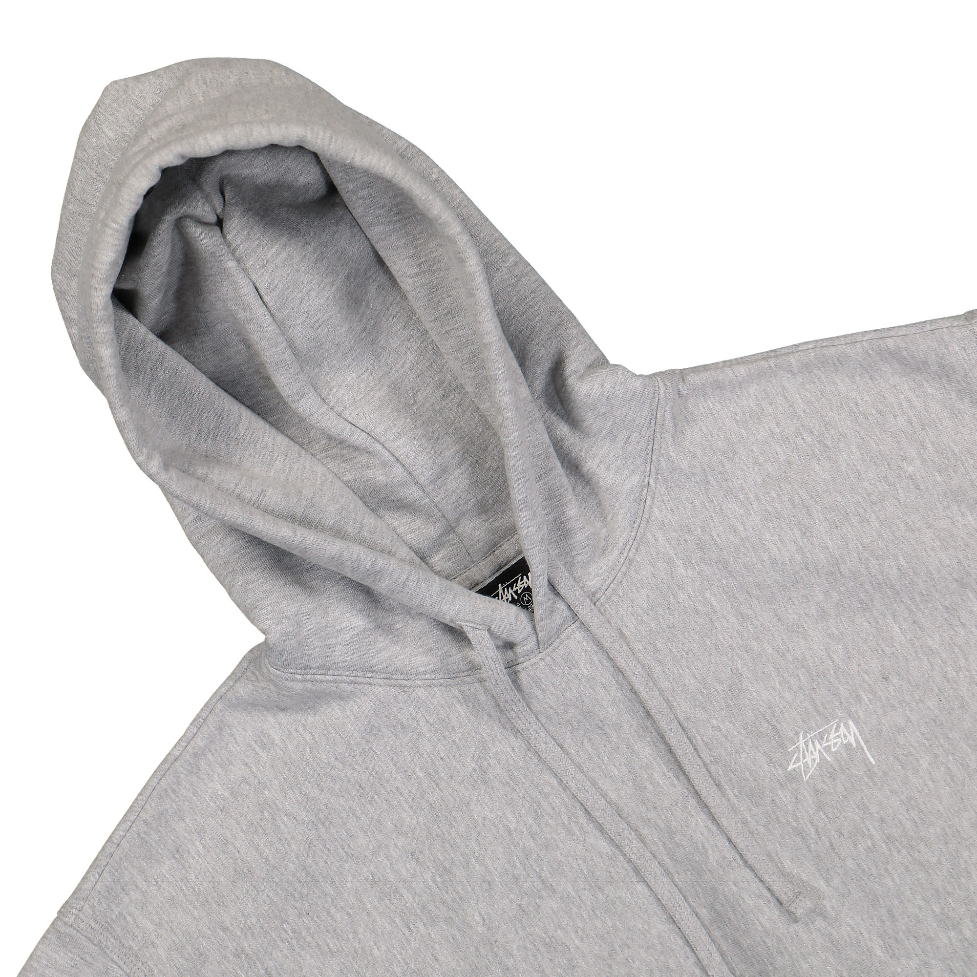 Stussy Stock Logo Hoodie Grey Heather Hoodies Close-up | Overkill