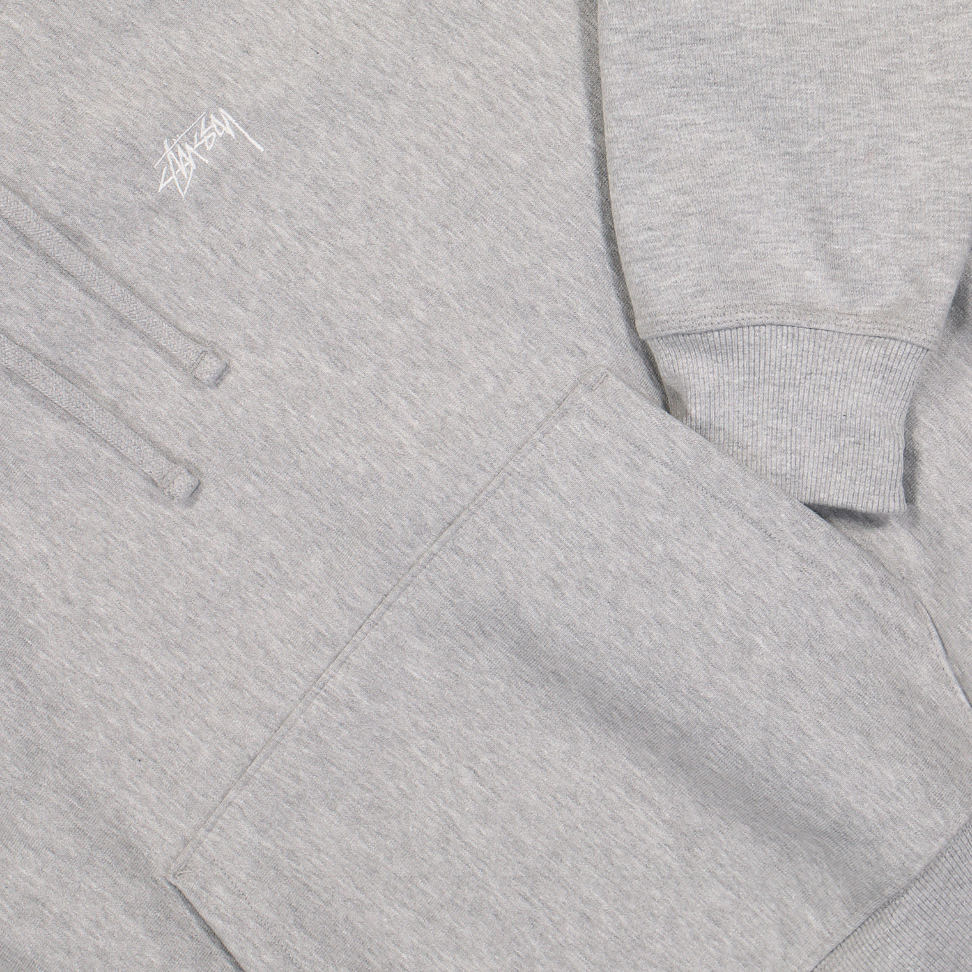 Stussy Stock Logo Hoodie Grey Heather Hoodies Detailfoto | Overkill