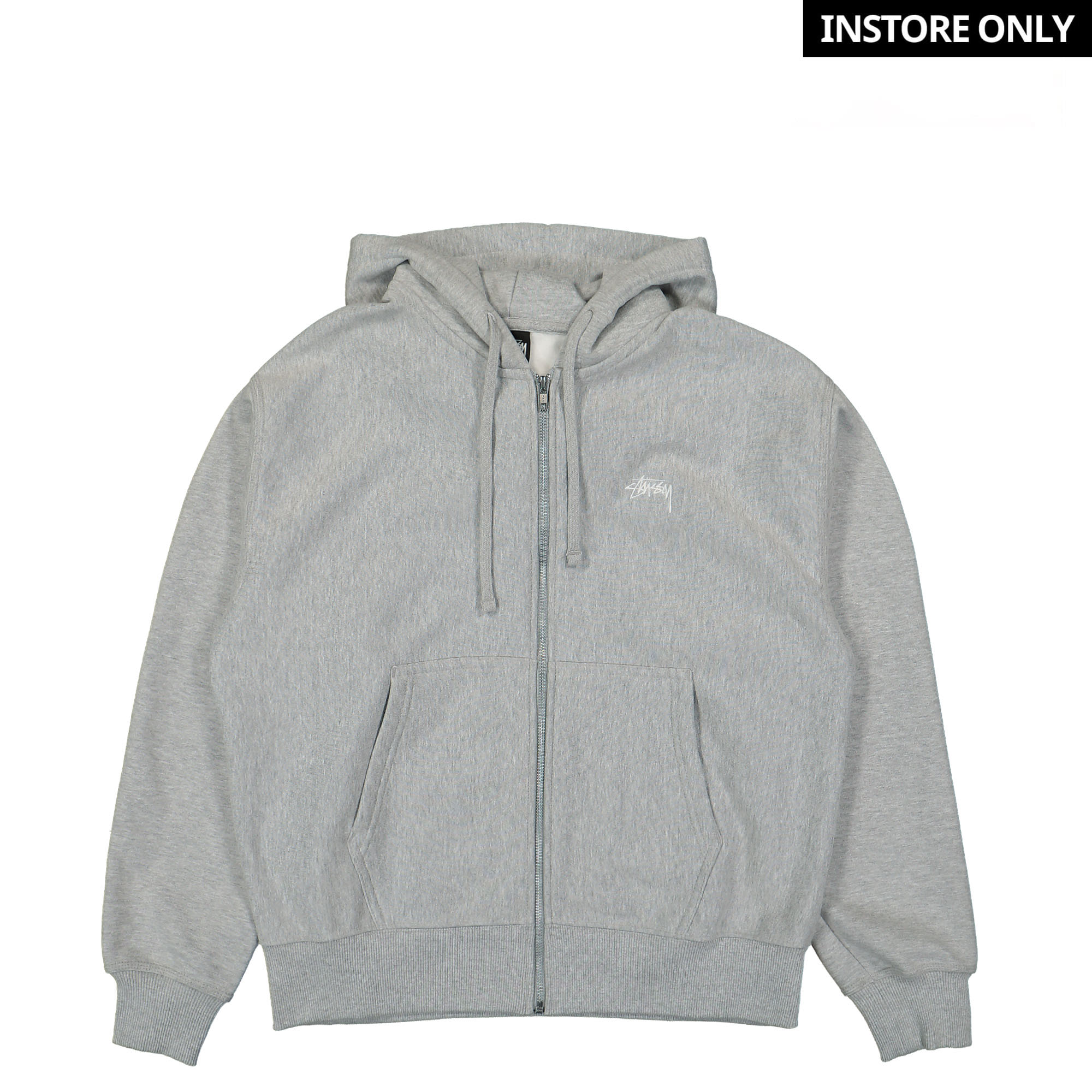 Stussy Stock Logo Zip Hood Grey Heather Hoodies 118533 / 0009 | Overkill