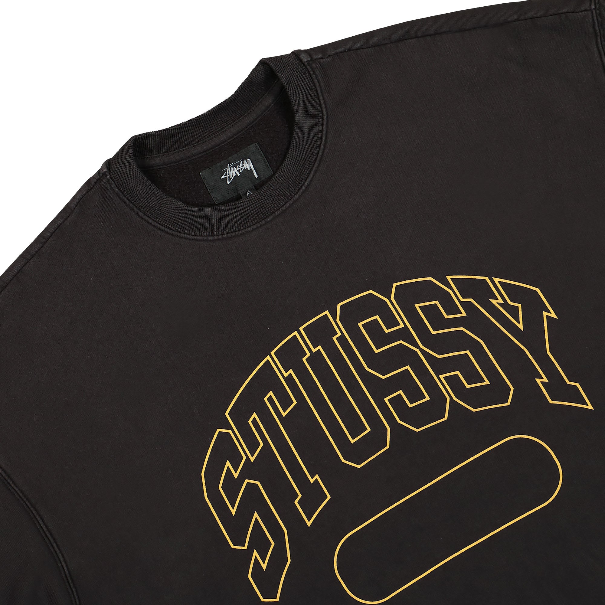 Stussy Varsity Oversized Crew Black Sweatshirts Close-up | Overkill