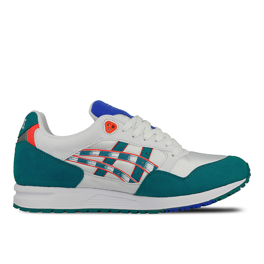 Asics gel saga "zebra" White-Teal Blue Low Top Sneakers Silhouette | Overkill