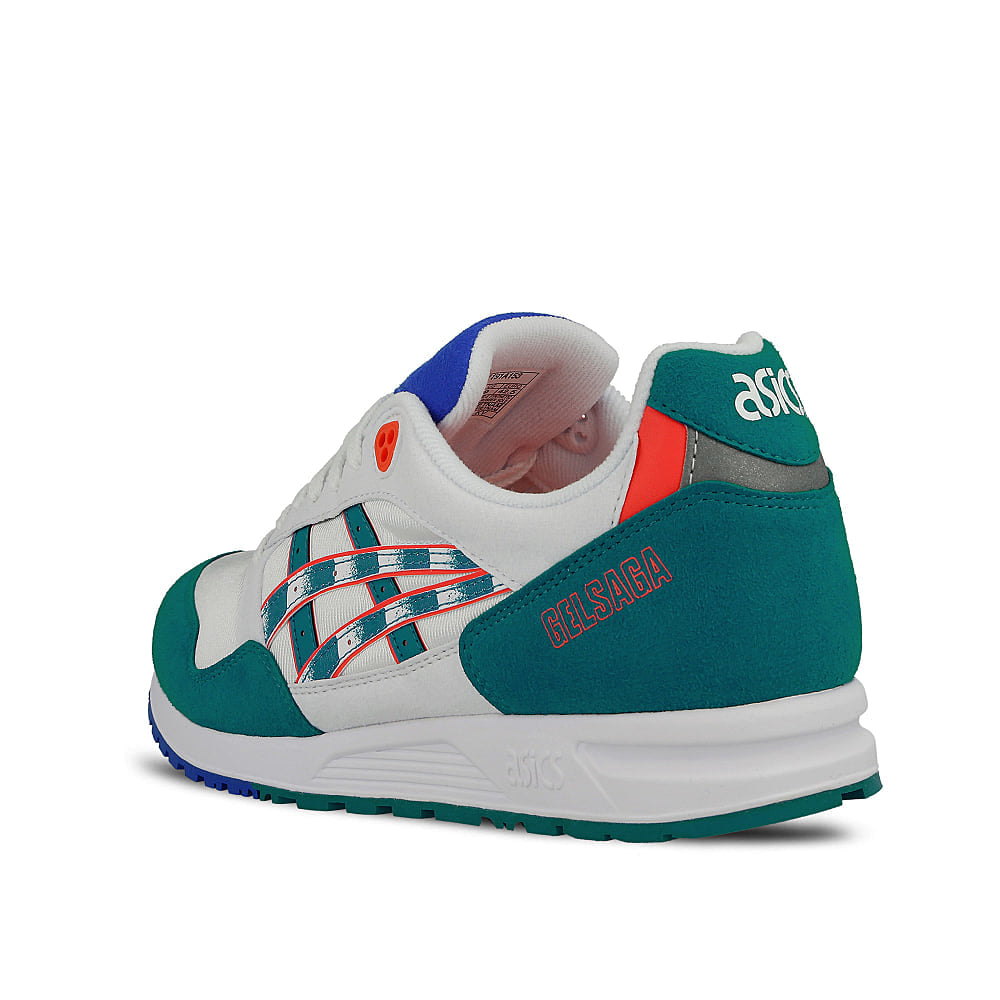 Asics gel saga "zebra" White-Teal Blue Low Top Sneakers Material | Overkill